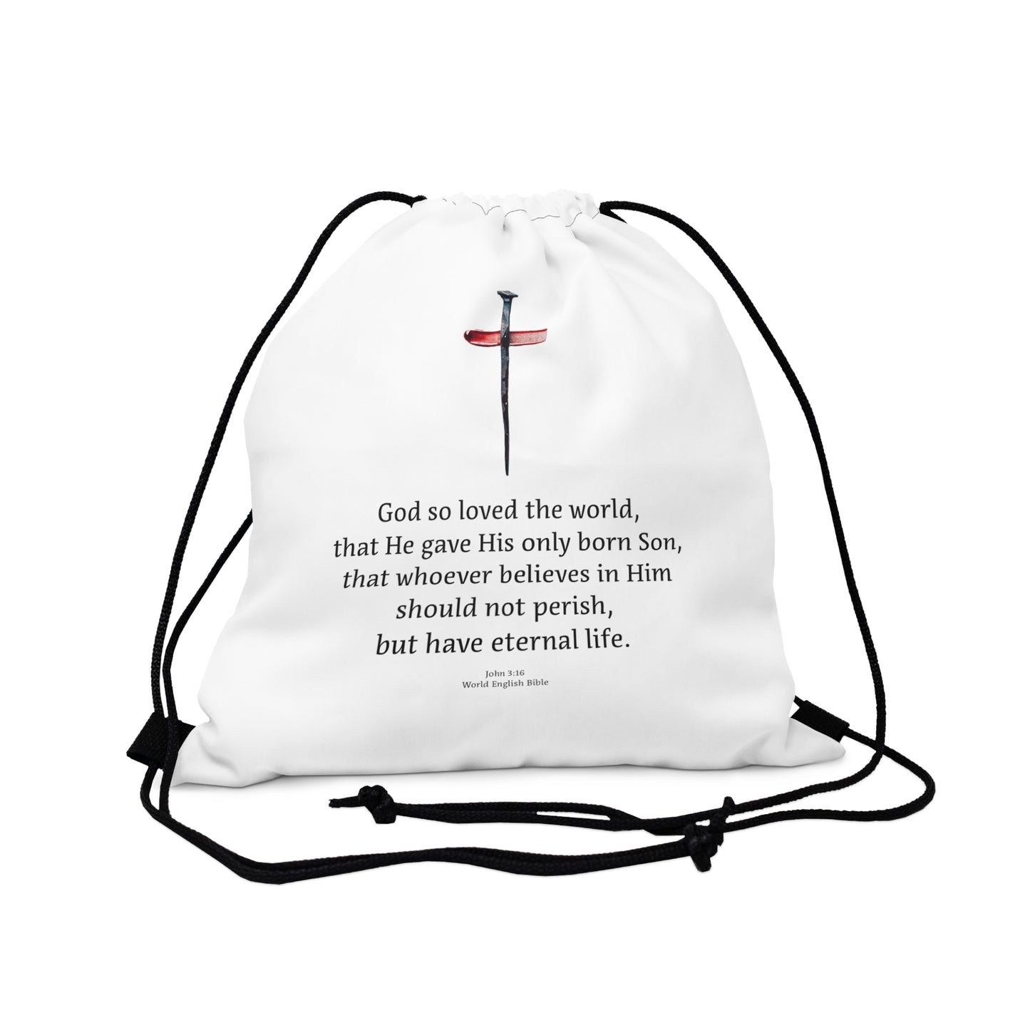 Outdoor Drawstring Bag - John 3:16