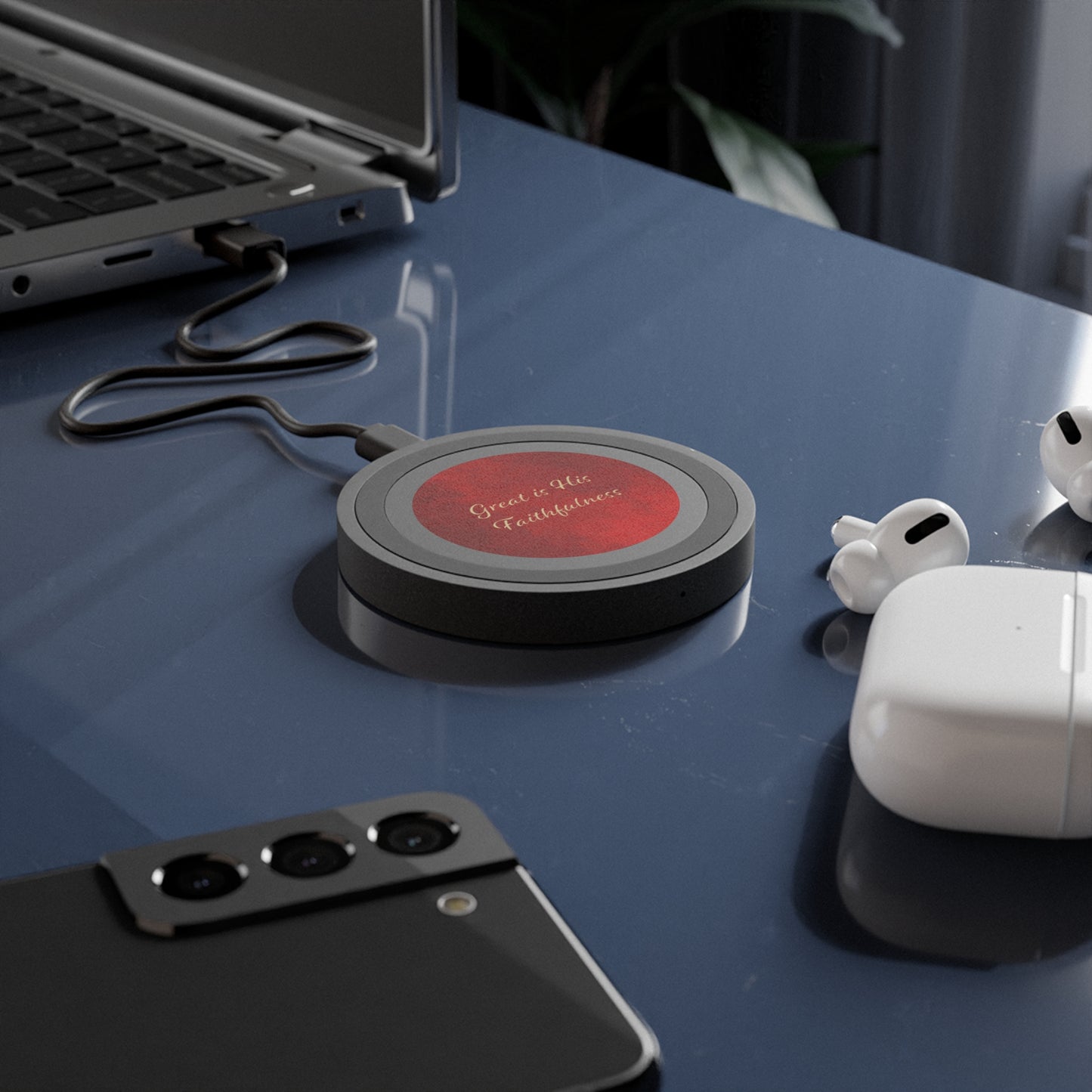 Quake Wireless Charging Pad - Great is His Faithfulness
