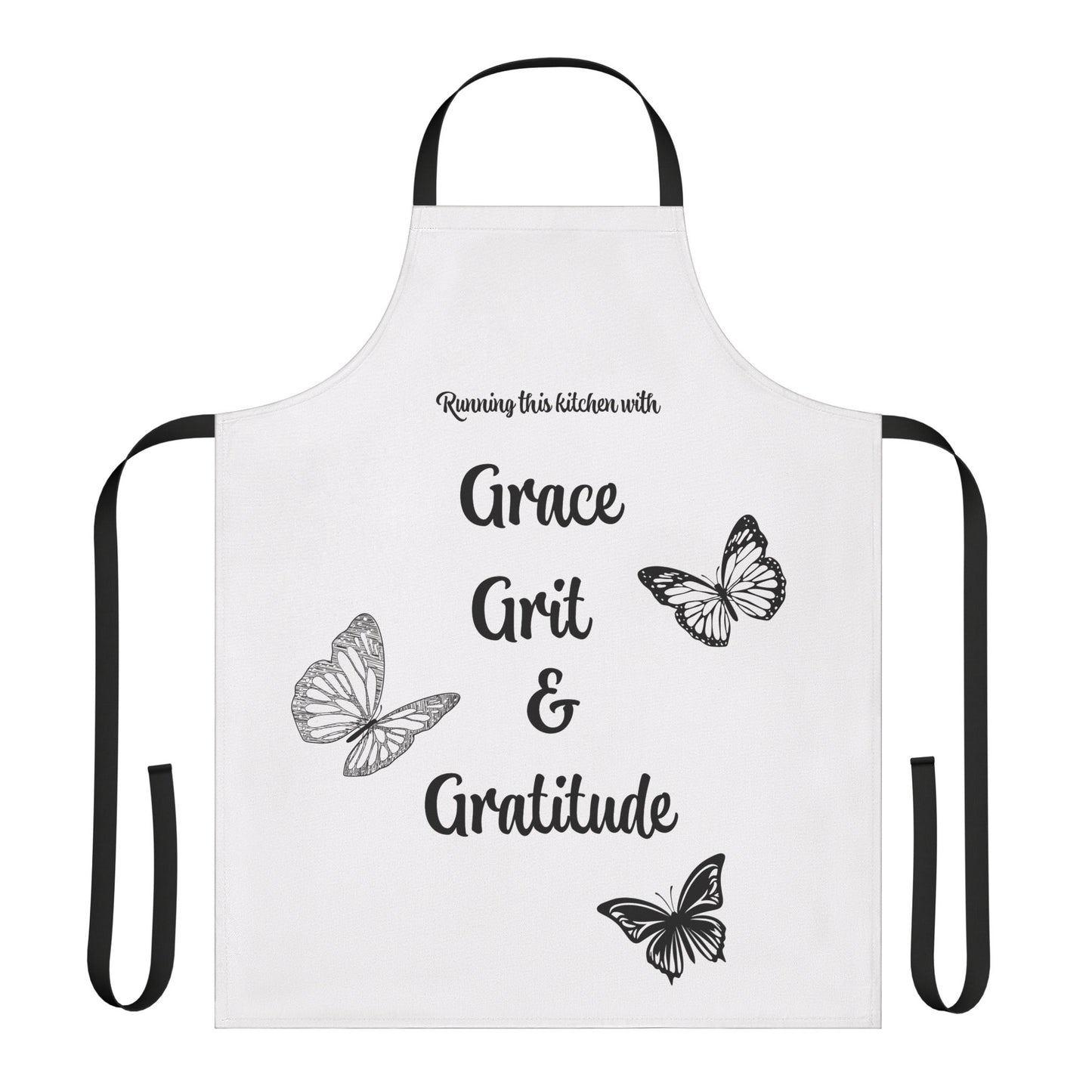 Apron - Butterfly Sketches - Grace, Grit, and Gratitude - Woman's Chef Apron