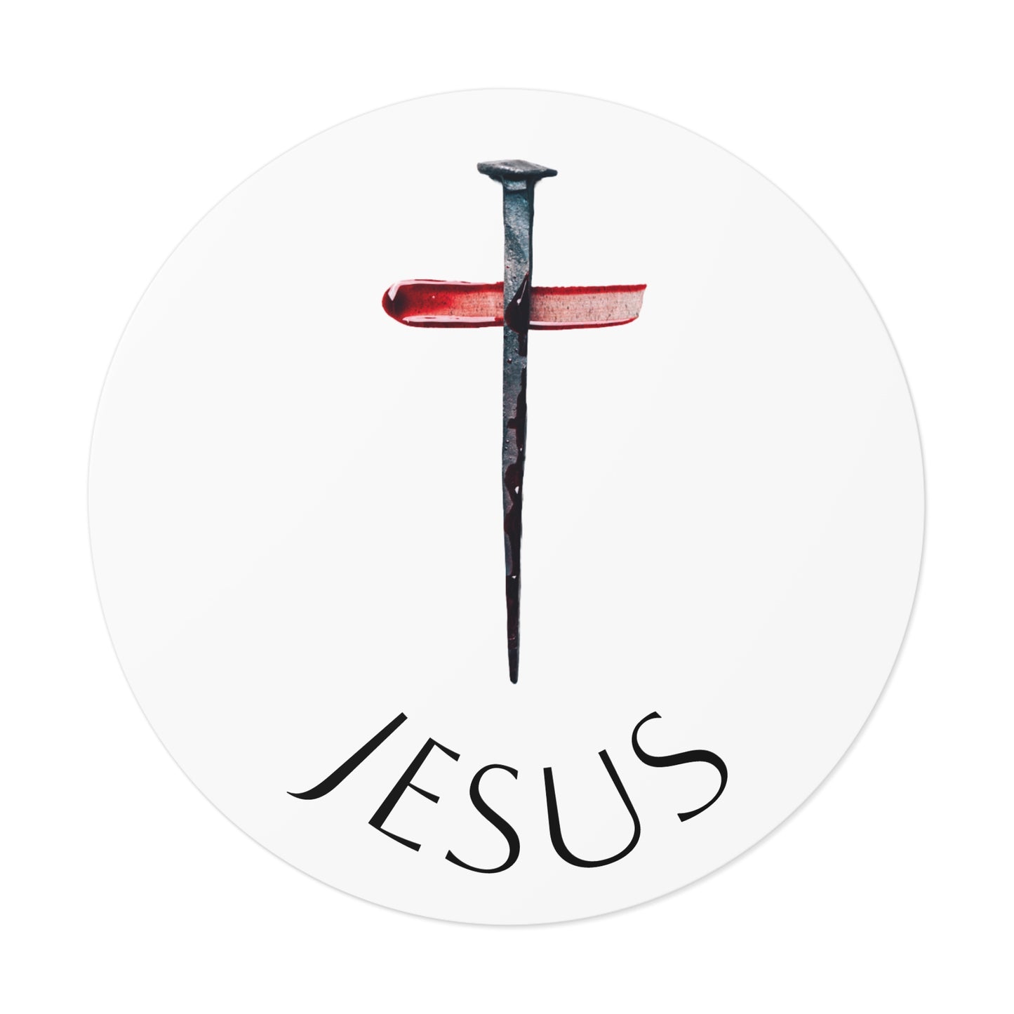 Round Vinyl Stickers - Jesus
