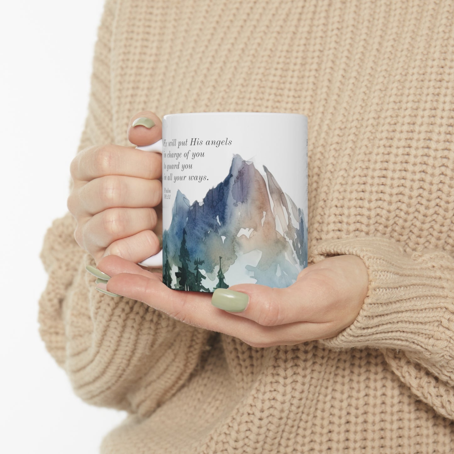 Ceramic Mug 11oz - Psalm 91:11 - Angels to Guard You in All Your Ways