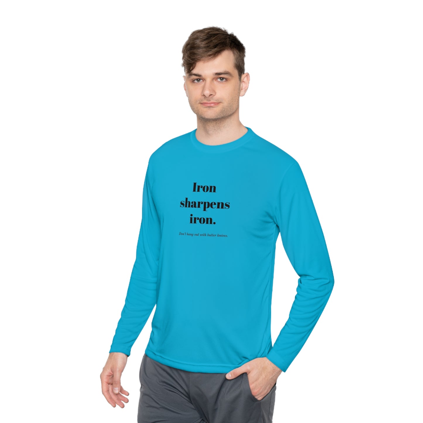 Unisex Lightweight Long Sleeve Tee - Iron Sharpens Iron