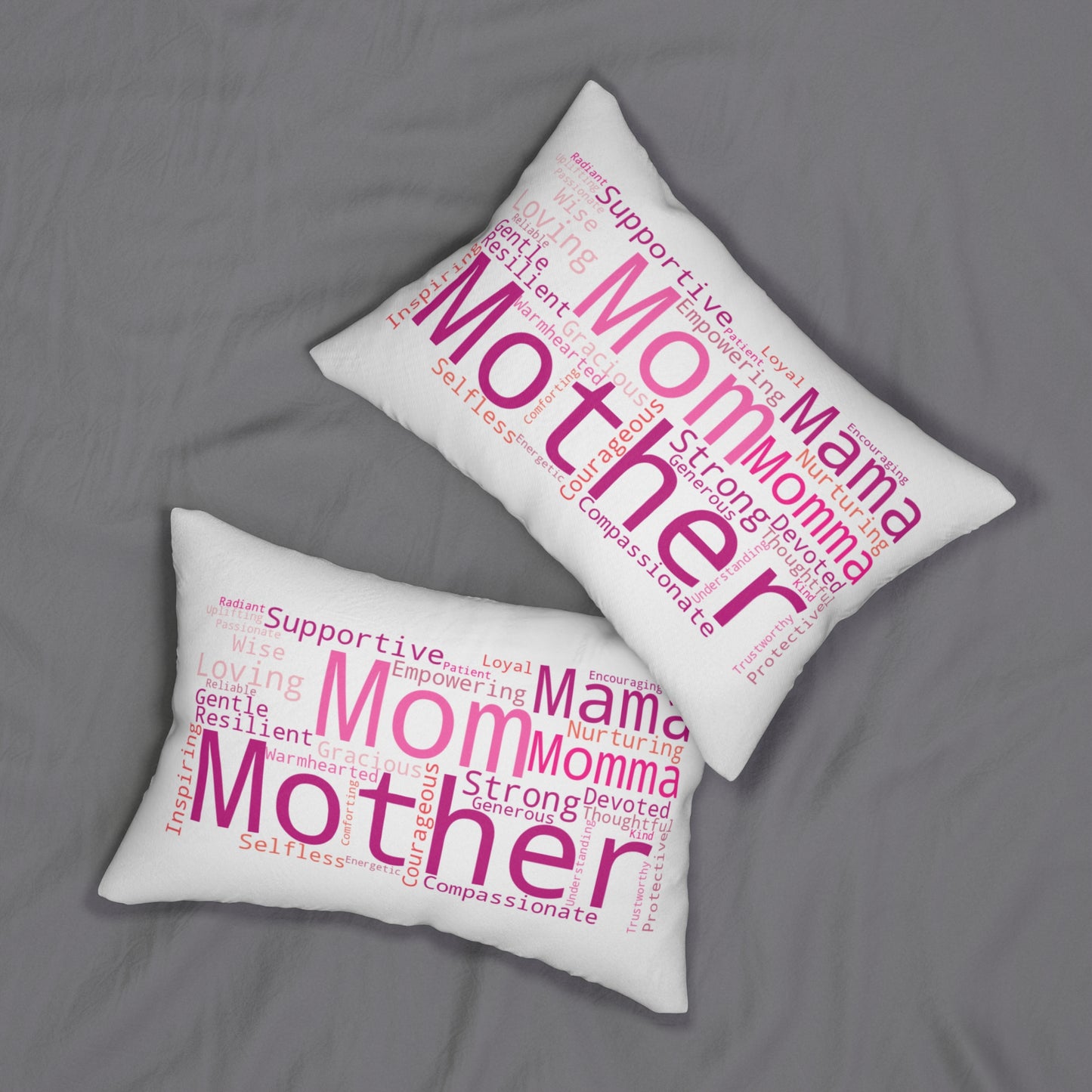 Mom Words Lumbar Pillow - Supportive & Loving Gift for Mothers or Mother Figures