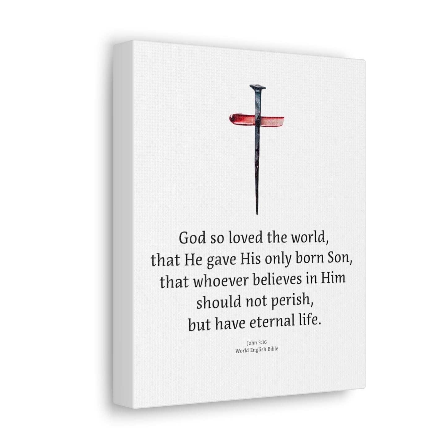 Canvas Gallery Wraps - John 3:16 - God So Loved The World
