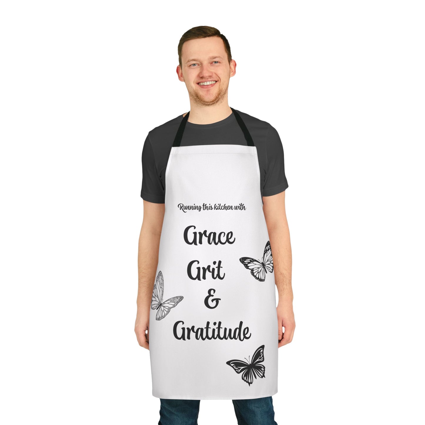 Apron - Butterfly Sketches - Grace, Grit, and Gratitude - Woman's Chef Apron