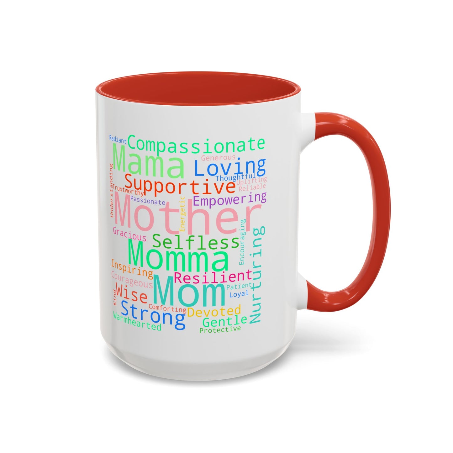 “Mom in Every Word” Color Accent Mug – Perfect Gift for Mother’s Day, Birthday & More