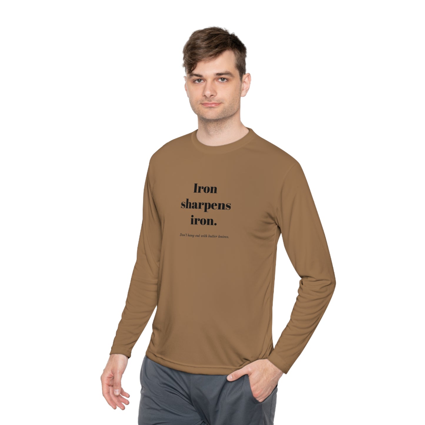 Unisex Lightweight Long Sleeve Tee - Iron Sharpens Iron