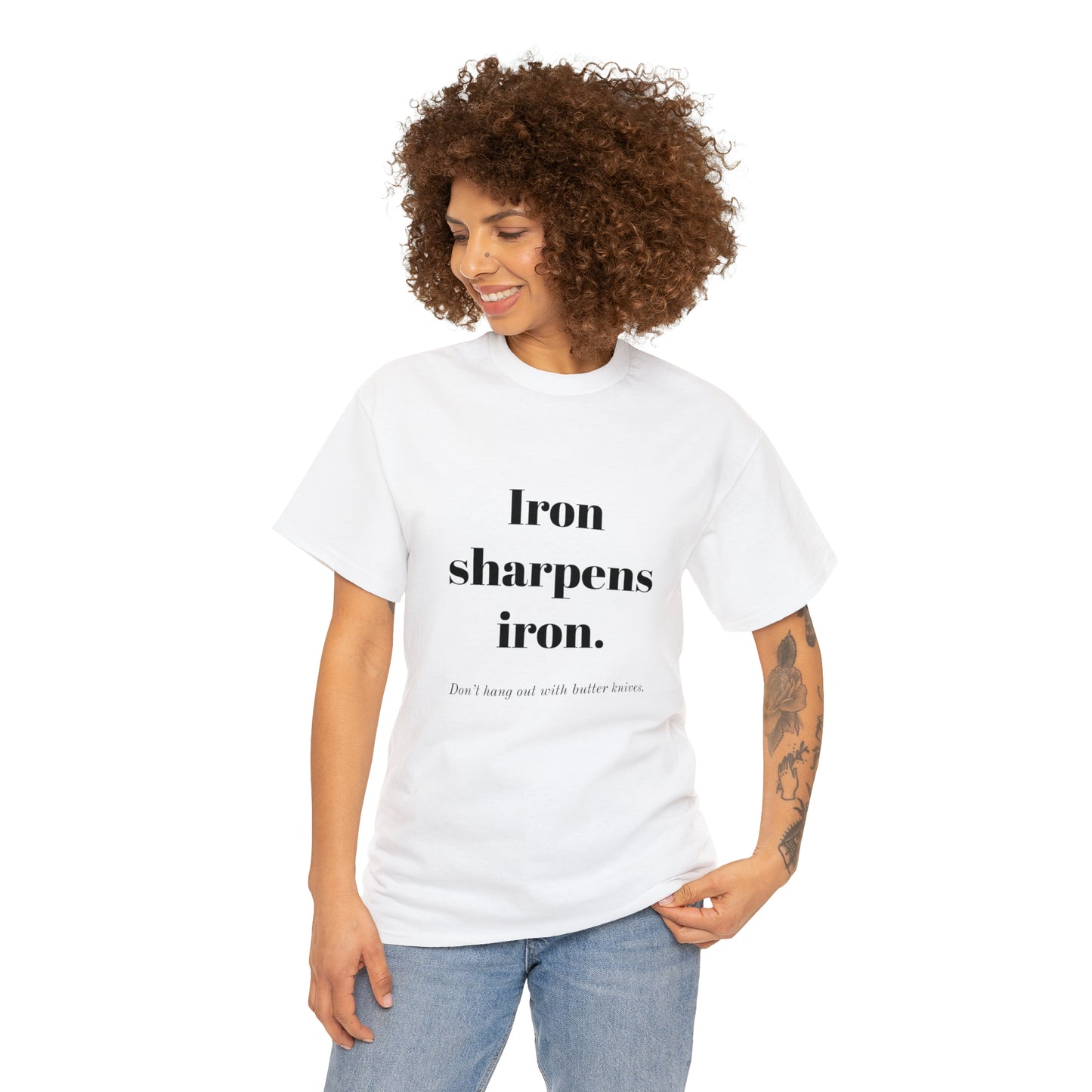Unisex Heavy Cotton Tee - Iron Sharpens Iron.