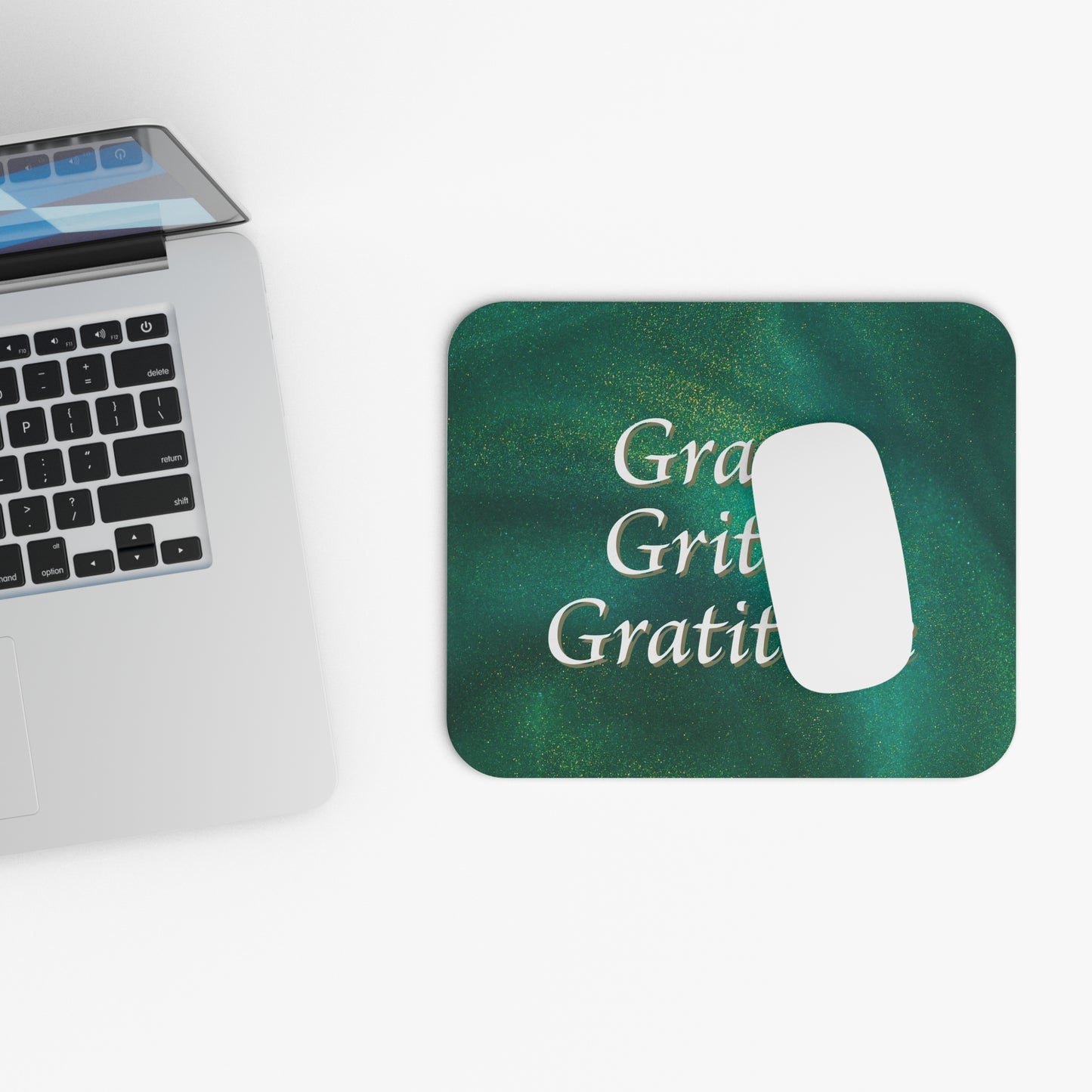 Mouse Pad (Rectangle) - Grace, Grit, & Gratitude Green Sparkle