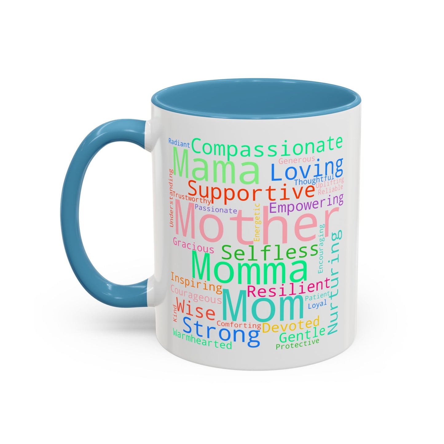 “Mom in Every Word” Color Accent Mug – Perfect Gift for Mother’s Day, Birthday & More