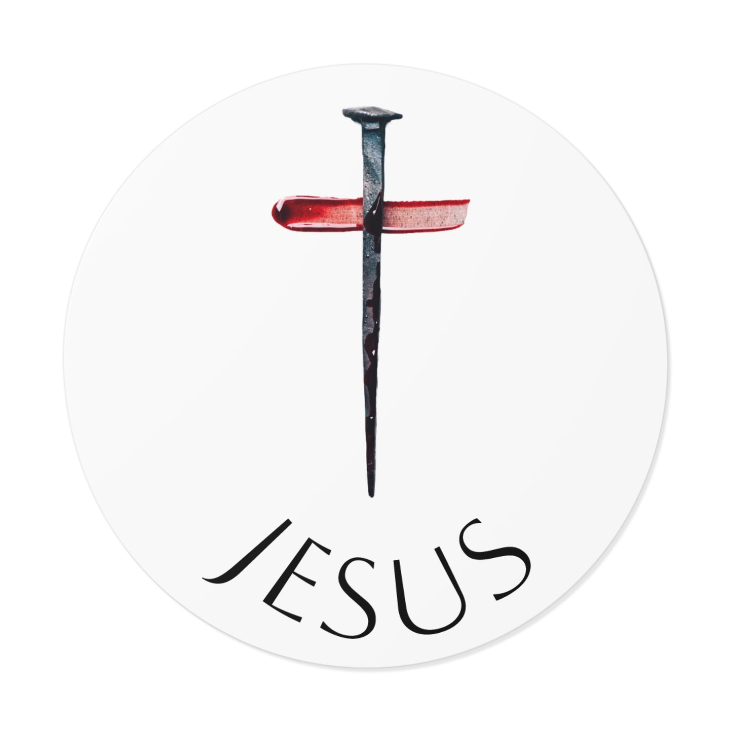 Round Vinyl Stickers - Jesus