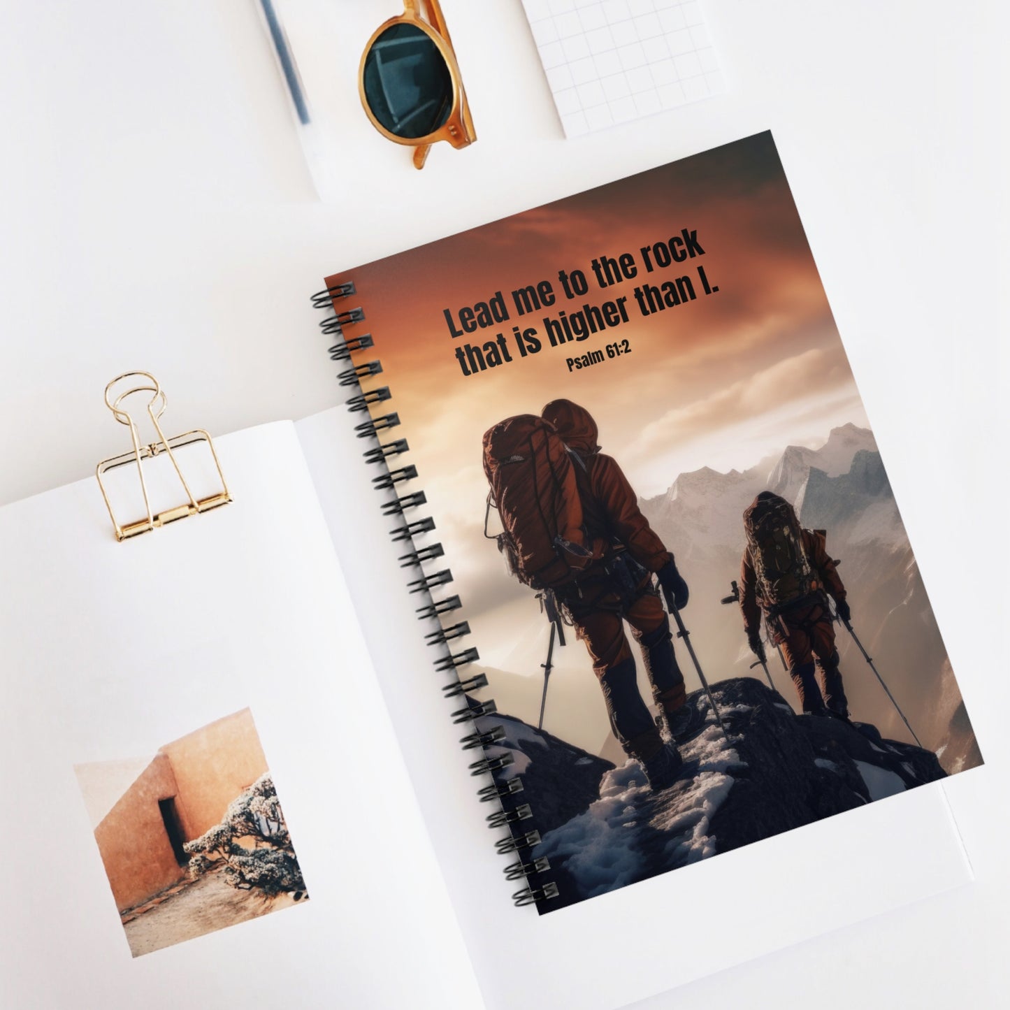 Spiral Notebook - Psalm 61:2 - Lead Me to the Rock That is Higher Than I
