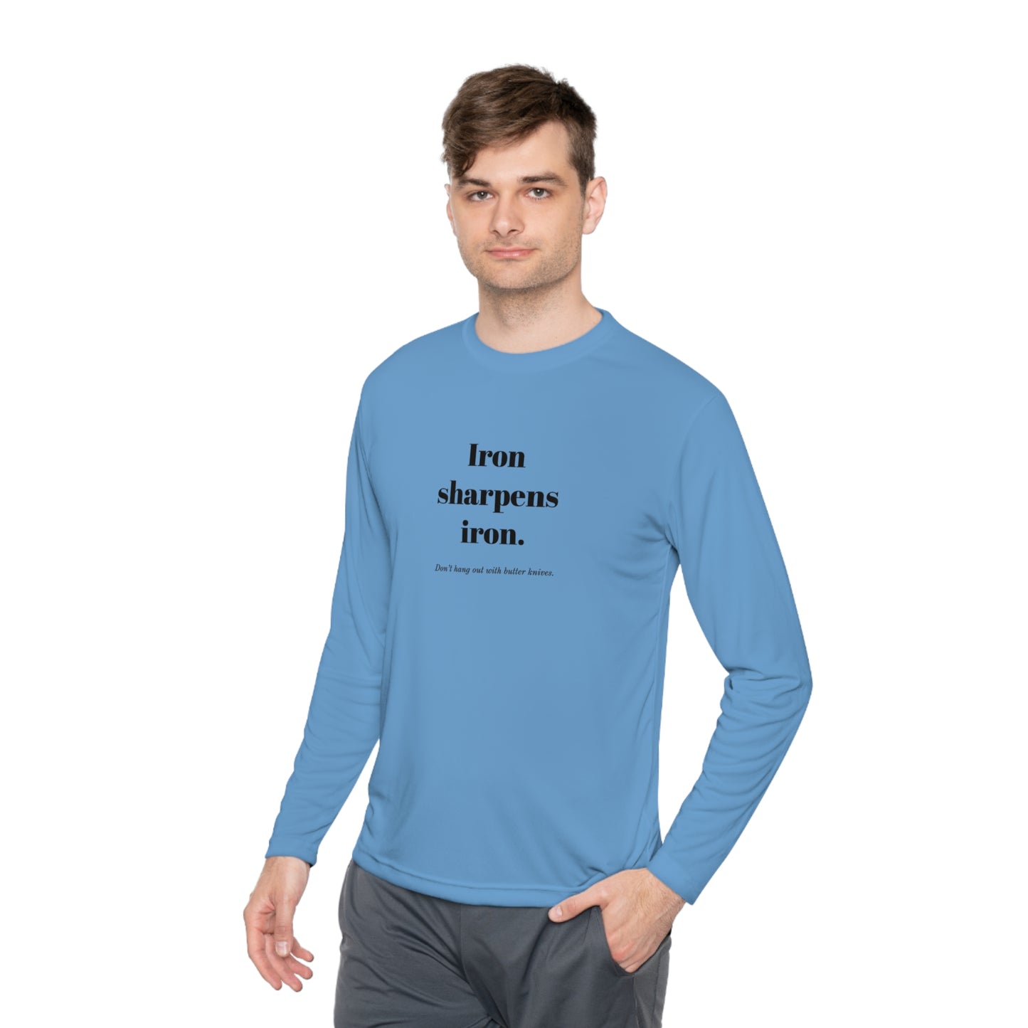Unisex Lightweight Long Sleeve Tee - Iron Sharpens Iron