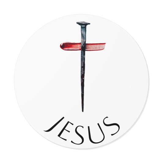 Round Vinyl Stickers - Jesus