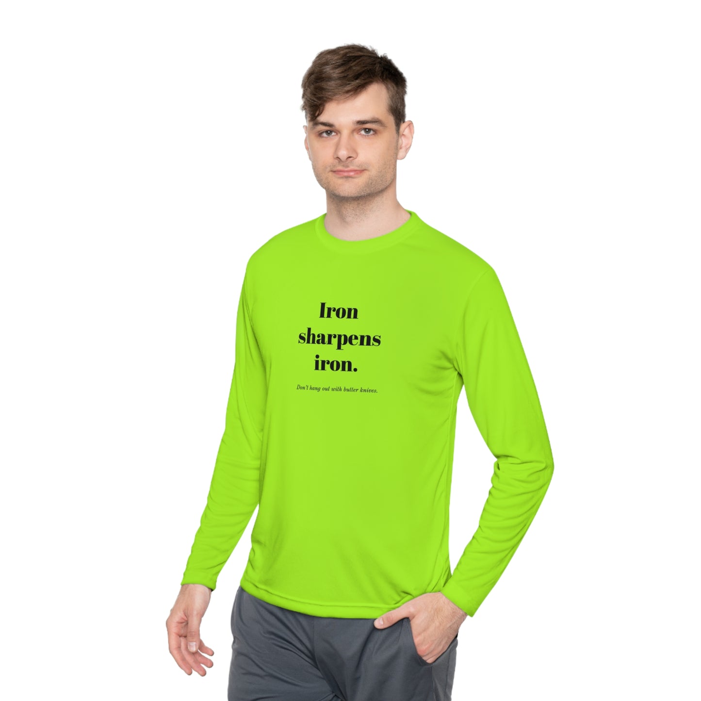 Unisex Lightweight Long Sleeve Tee - Iron Sharpens Iron