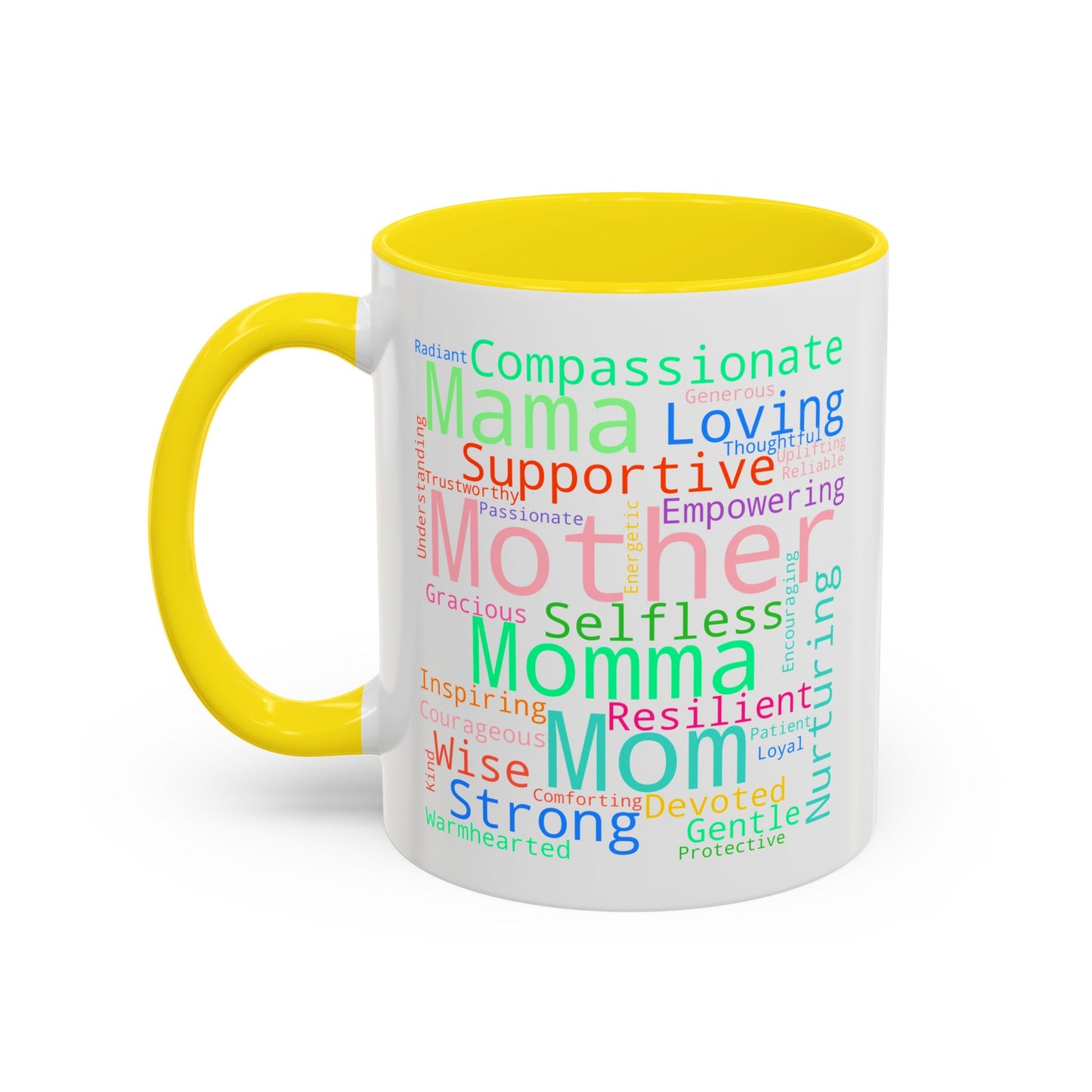 “Mom in Every Word” Color Accent Mug – Perfect Gift for Mother’s Day, Birthday & More