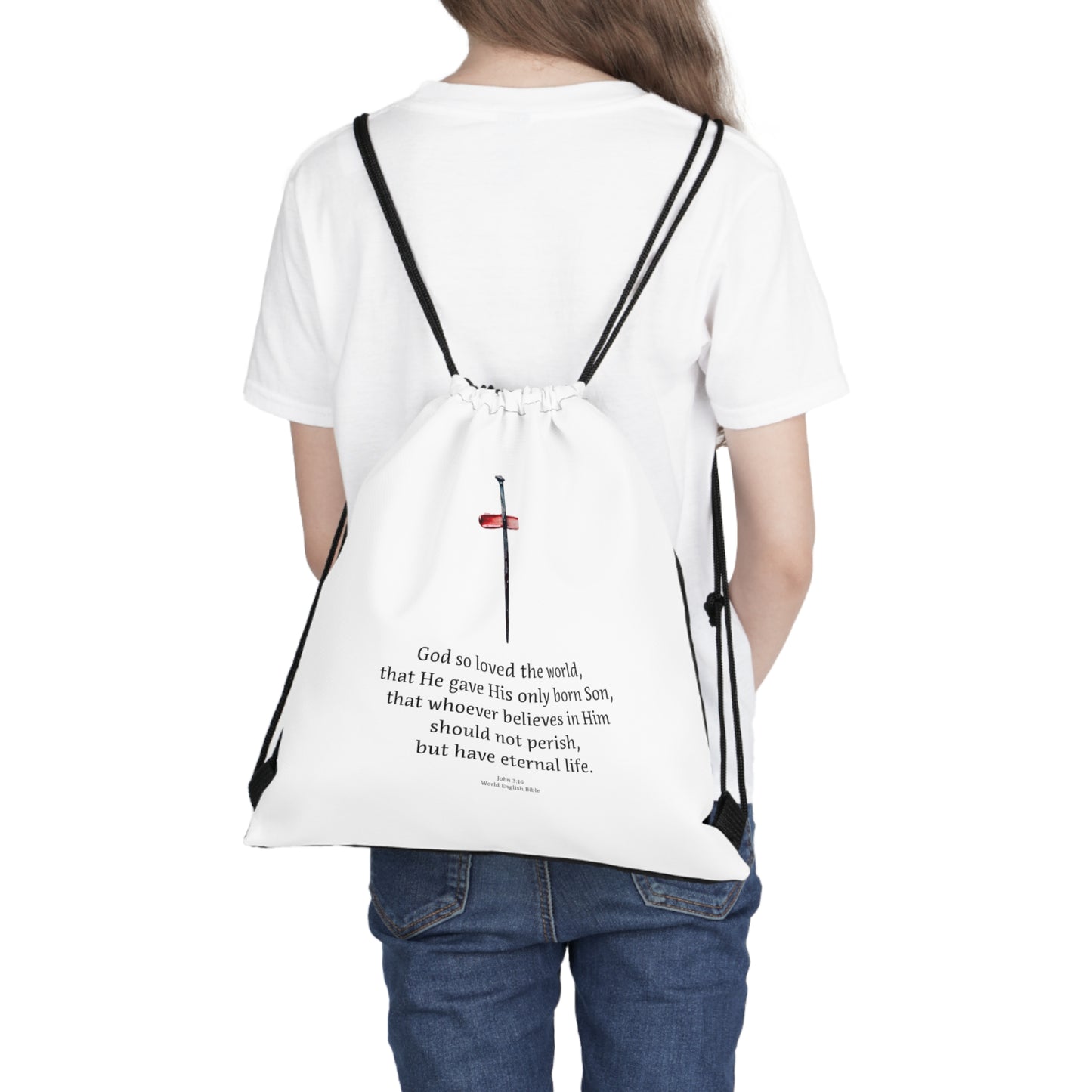 Outdoor Drawstring Bag - John 3:16