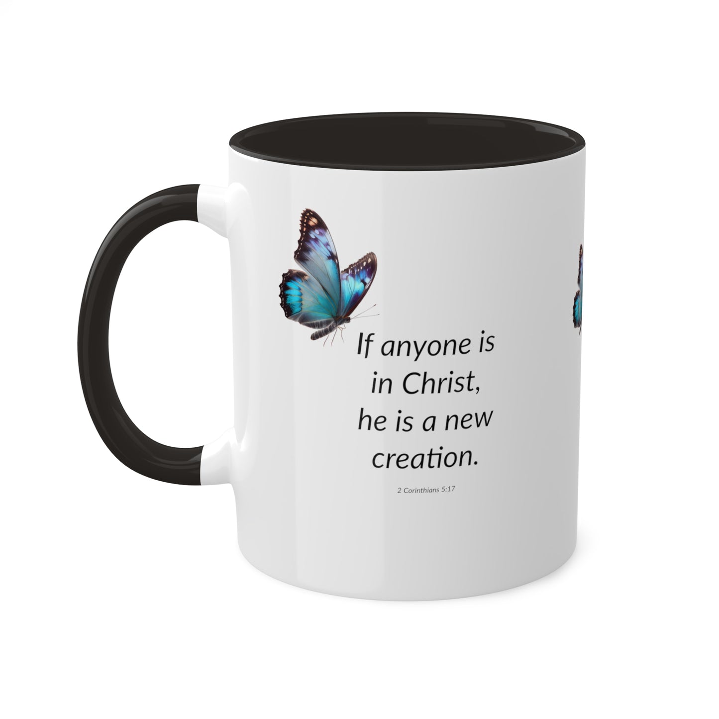 A New Creation - Blue Butterfly - Colorful Mugs, 11oz