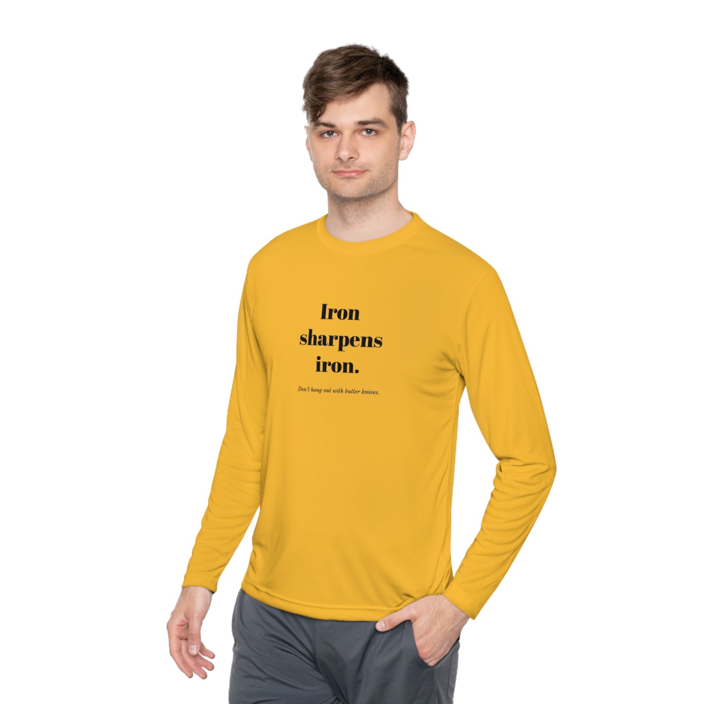 Unisex Lightweight Long Sleeve Tee - Iron Sharpens Iron