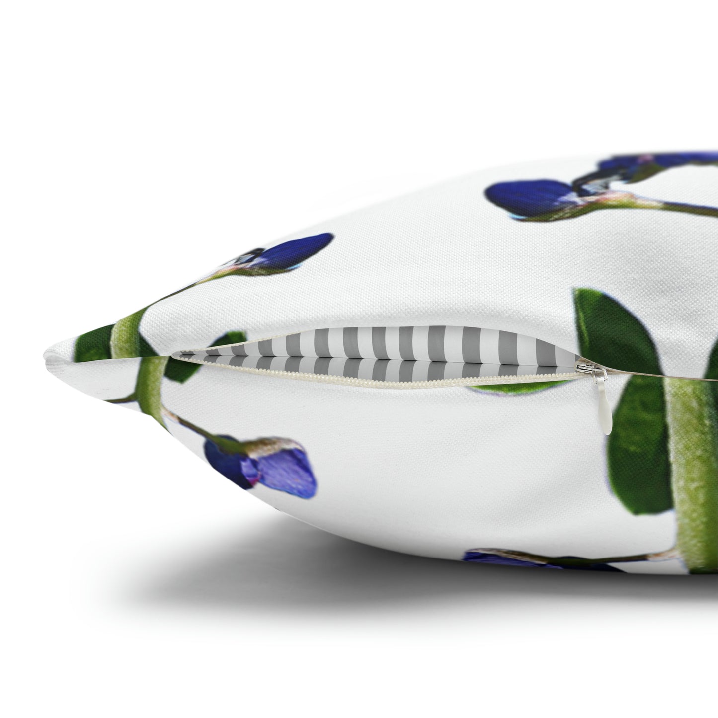 Spun Polyester Square Pillowcase - Give Thanks to the LORD - Bluebonnets