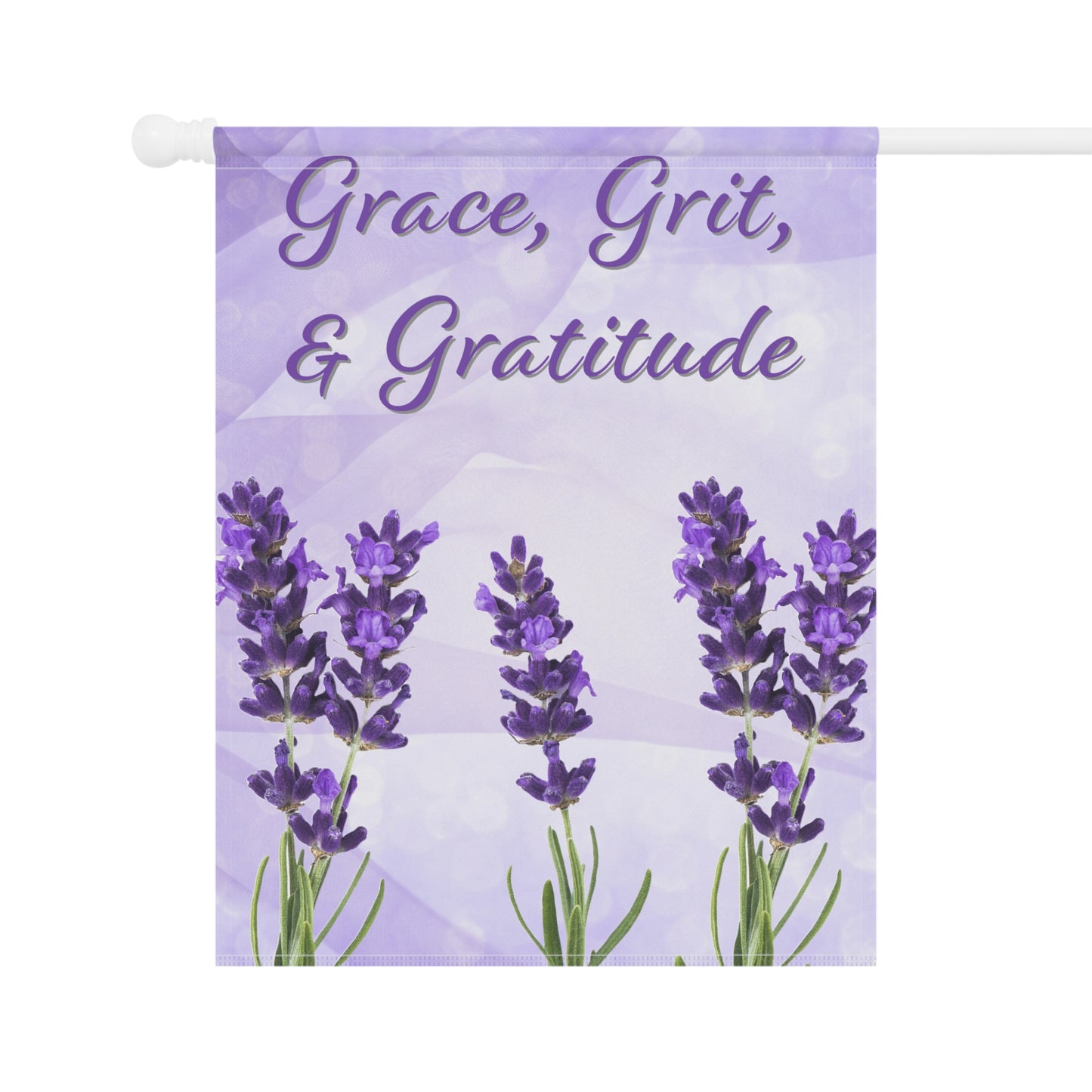 Garden & House Banner - Grace, Grit, & Gratitude - Purple/Lavendar