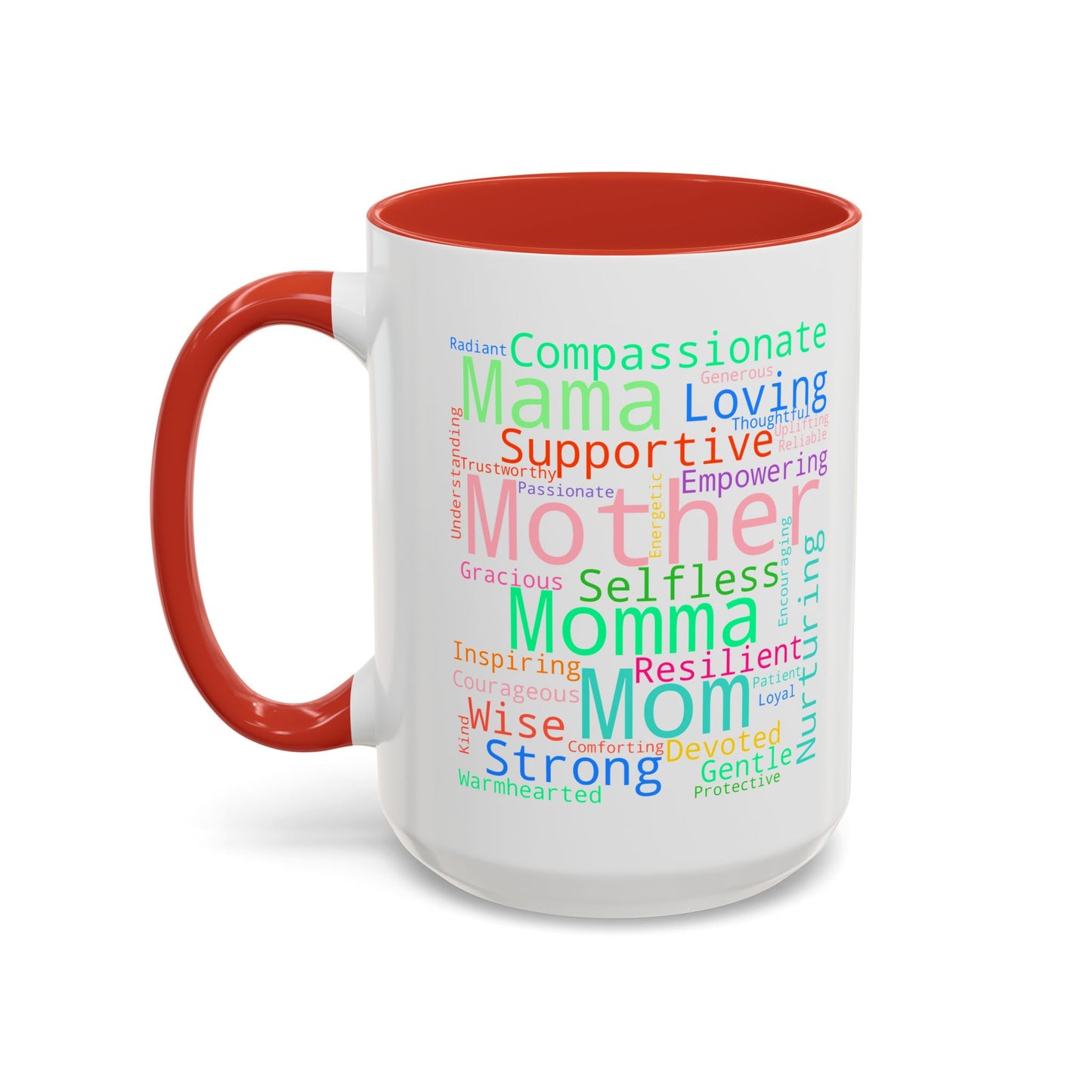 “Mom in Every Word” Color Accent Mug – Perfect Gift for Mother’s Day, Birthday & More