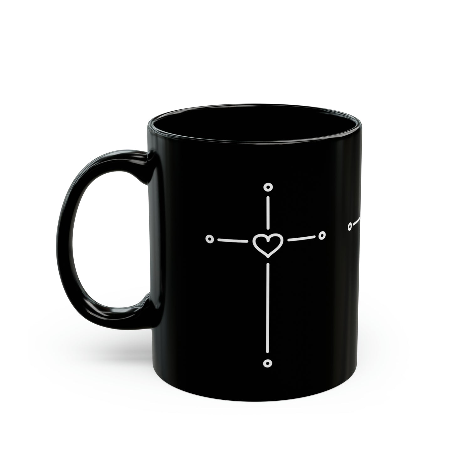 Black Mug - Cross with Heart
