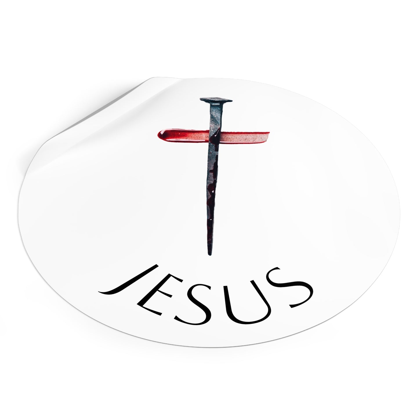 Round Vinyl Stickers - Jesus