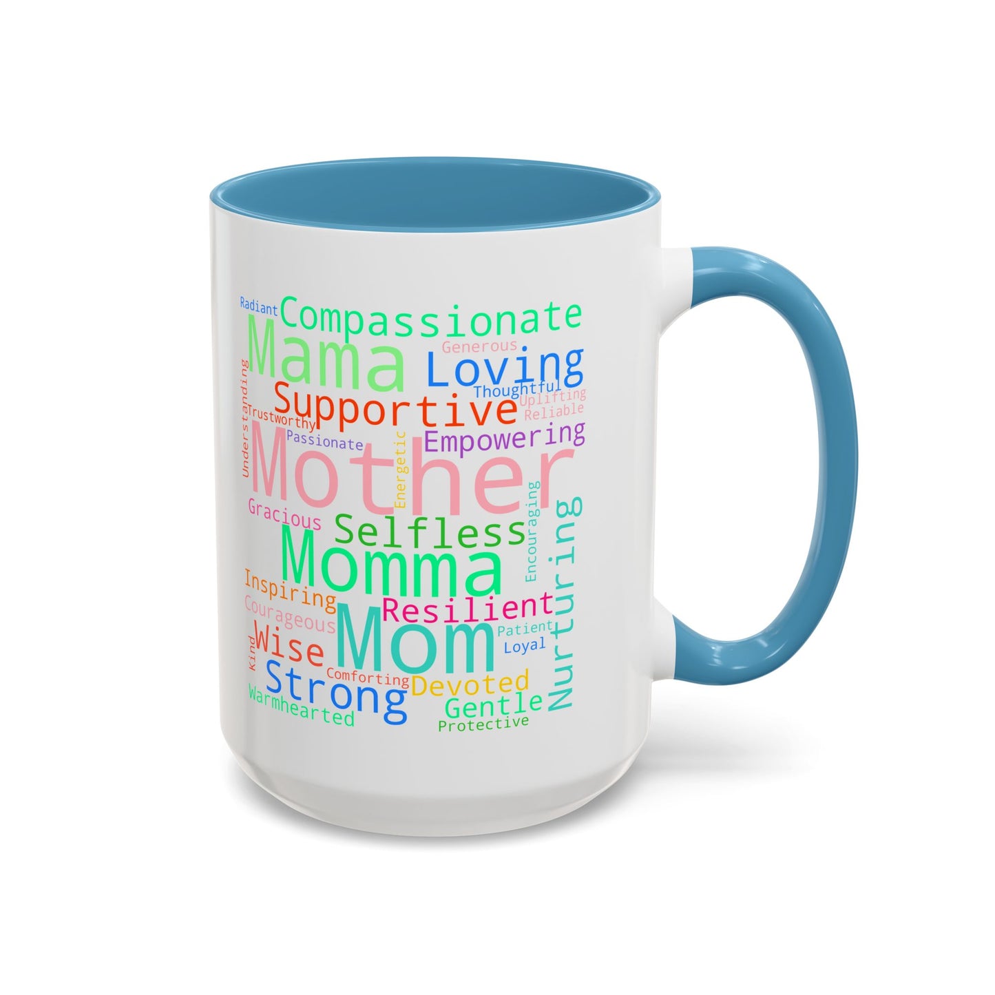 “Mom in Every Word” Color Accent Mug – Perfect Gift for Mother’s Day, Birthday & More