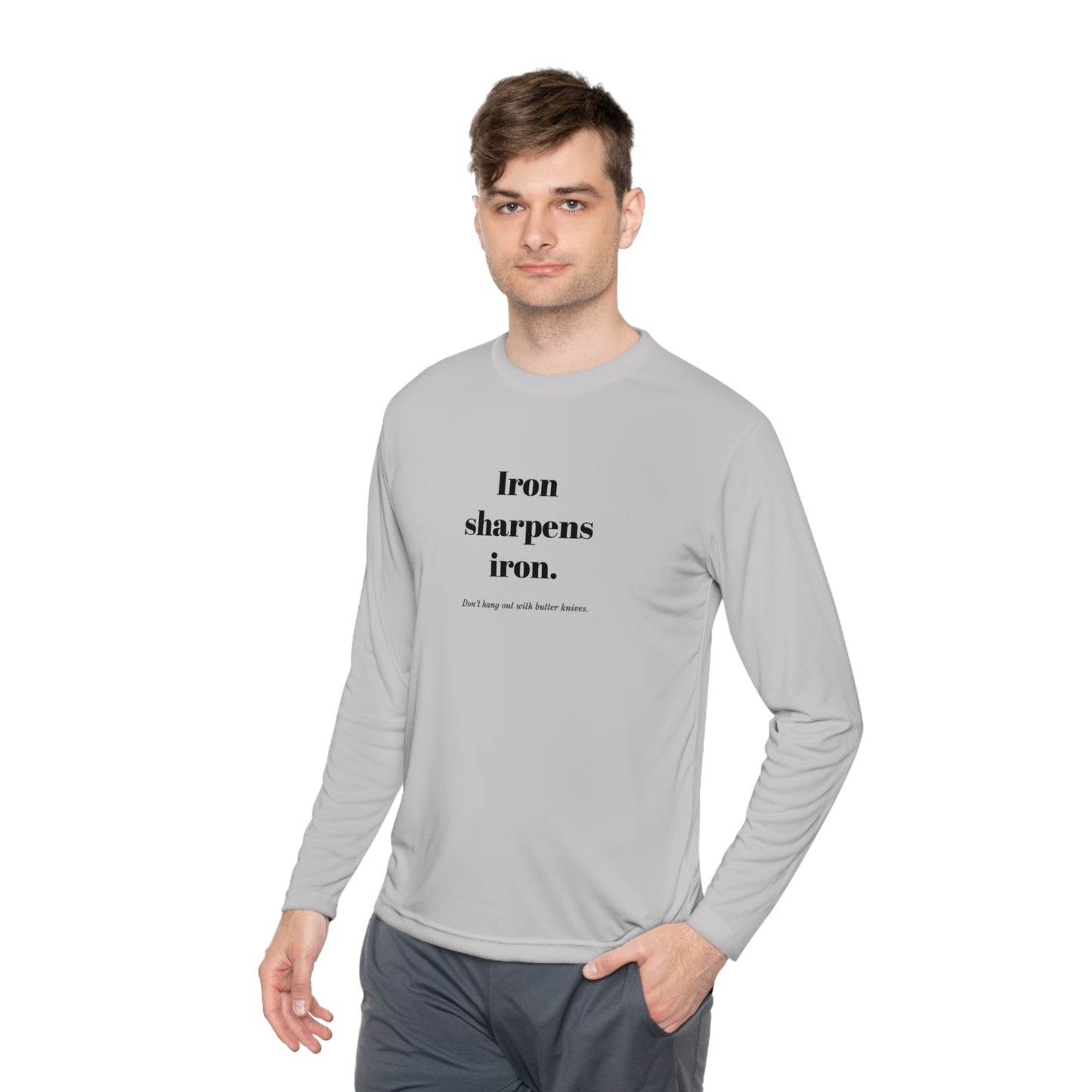 Unisex Lightweight Long Sleeve Tee - Iron Sharpens Iron