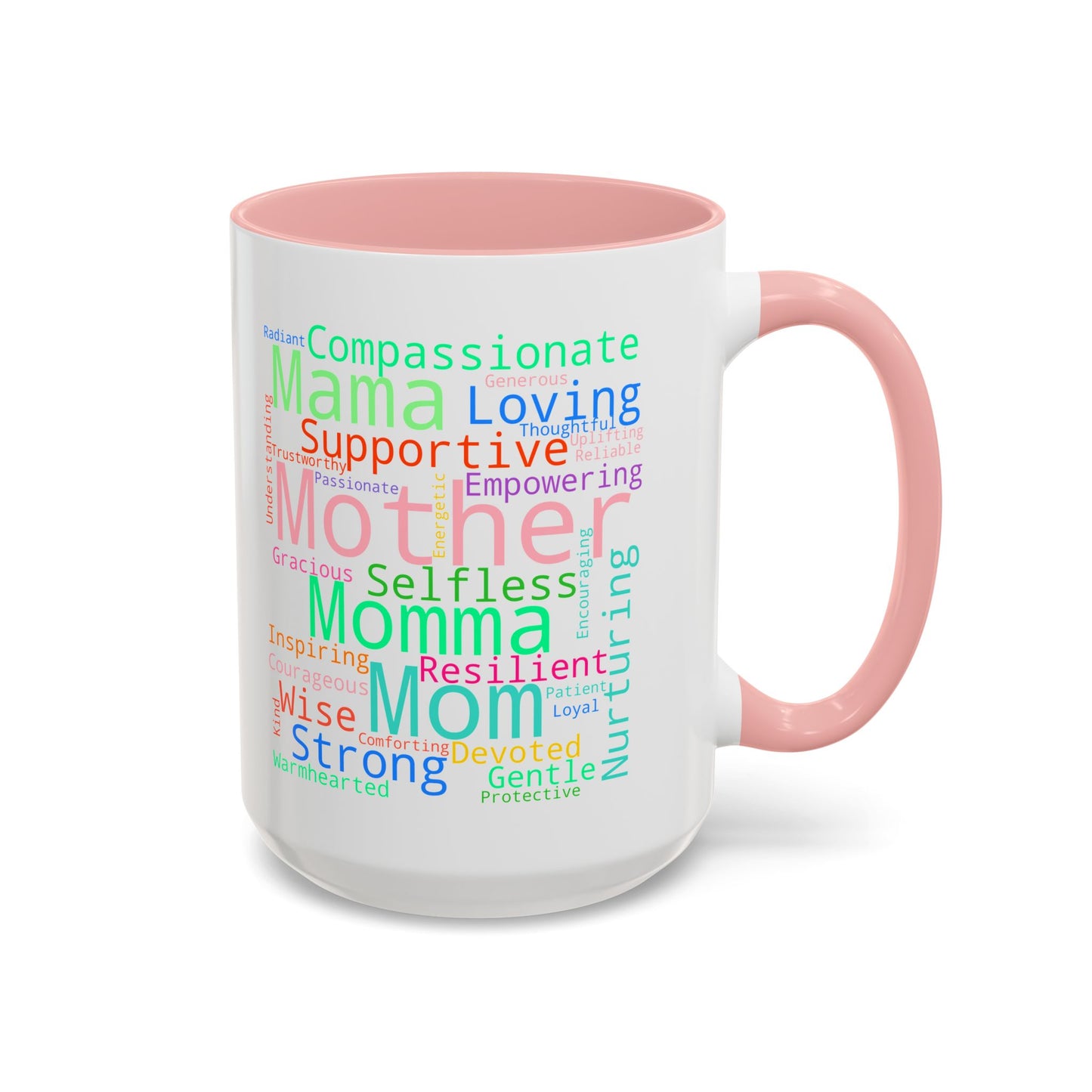 “Mom in Every Word” Color Accent Mug – Perfect Gift for Mother’s Day, Birthday & More