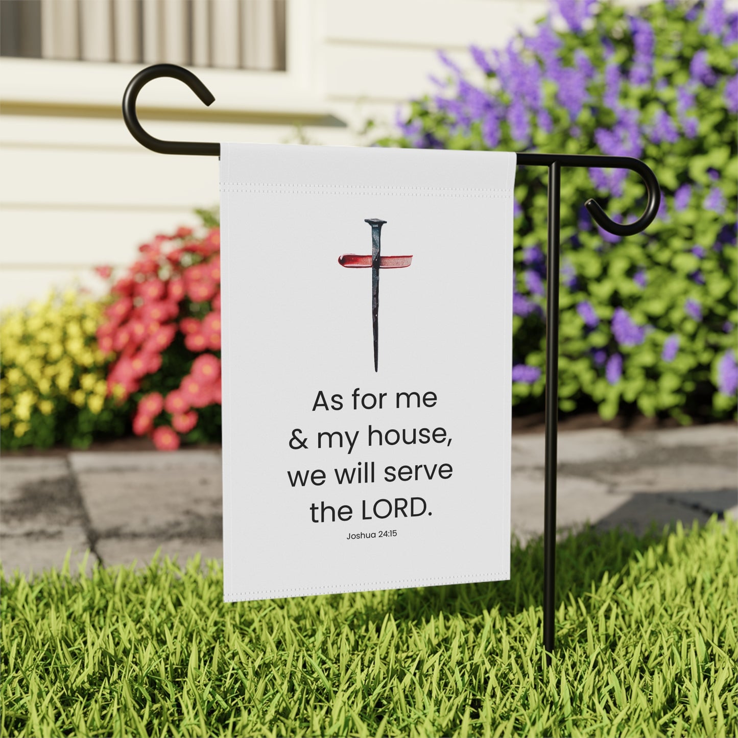 Garden & House Banner - We Will Serve The Lord