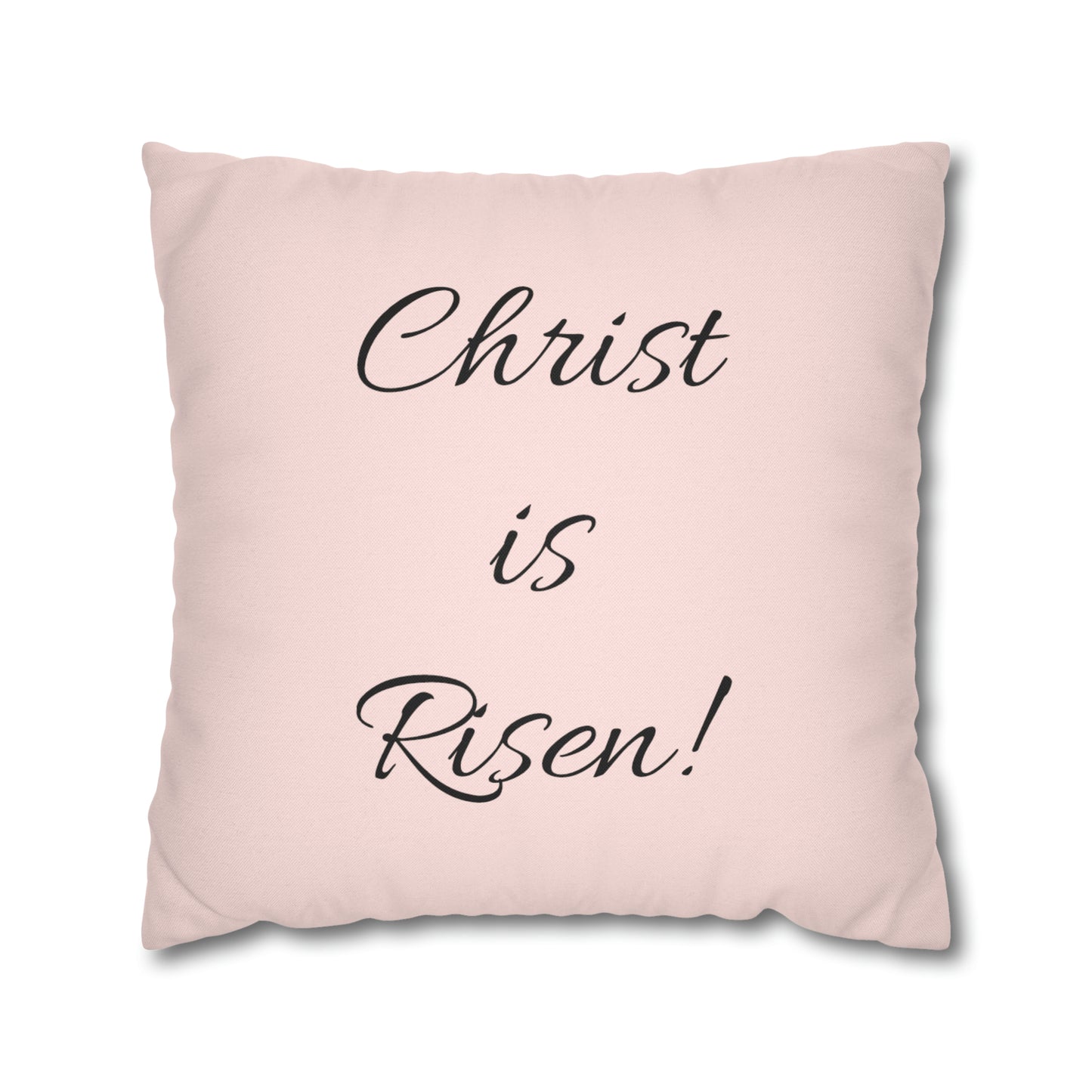Spun Polyester Square Pillowcase - Christ is Risen! Christ is Risen Indeed!