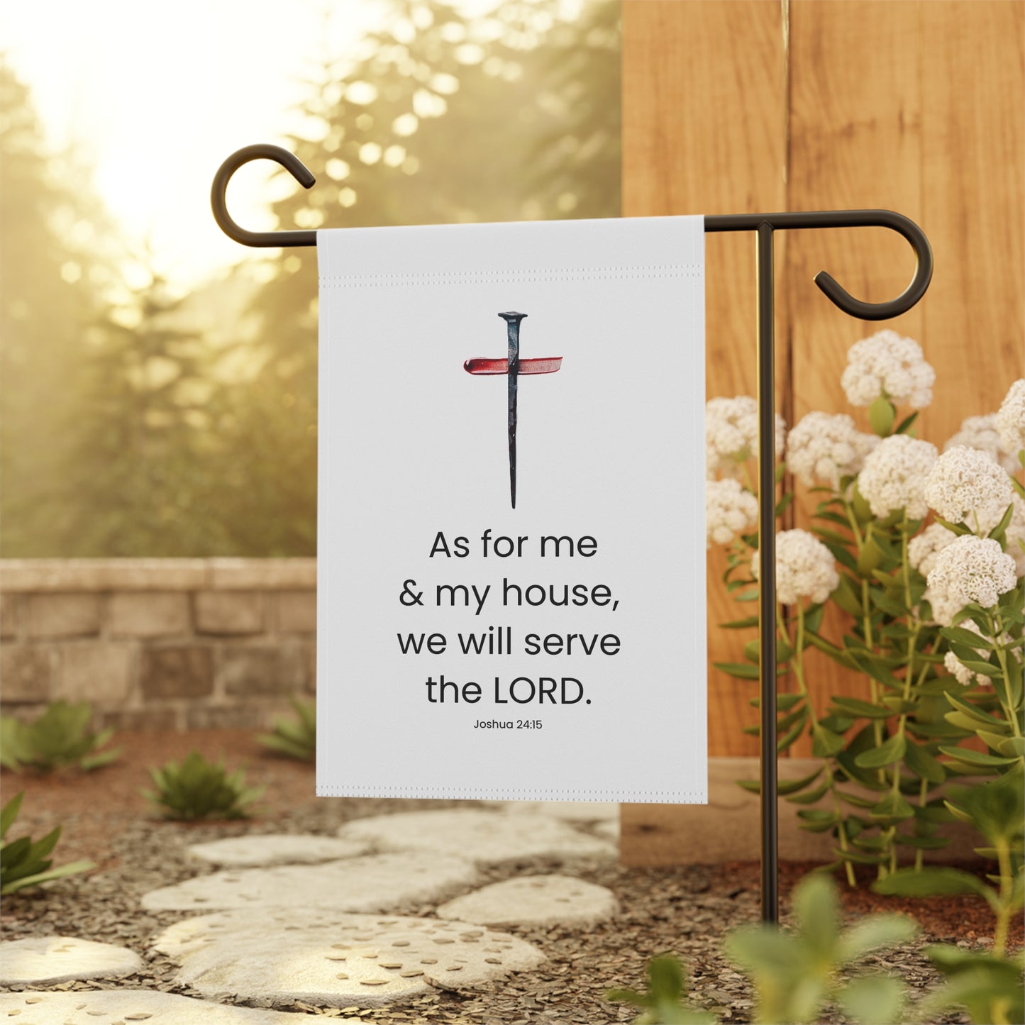 Garden & House Banner - We Will Serve The Lord