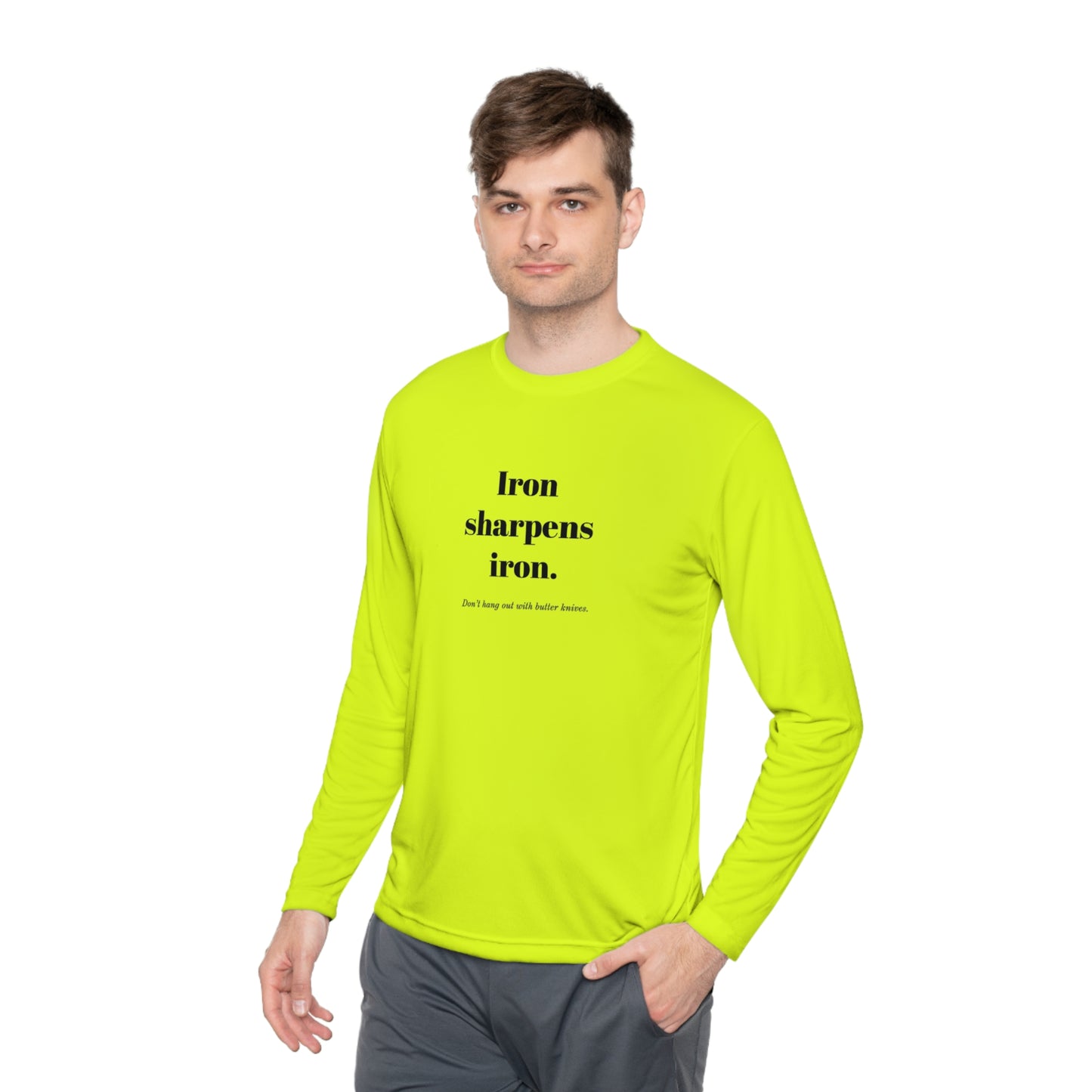 Unisex Lightweight Long Sleeve Tee - Iron Sharpens Iron