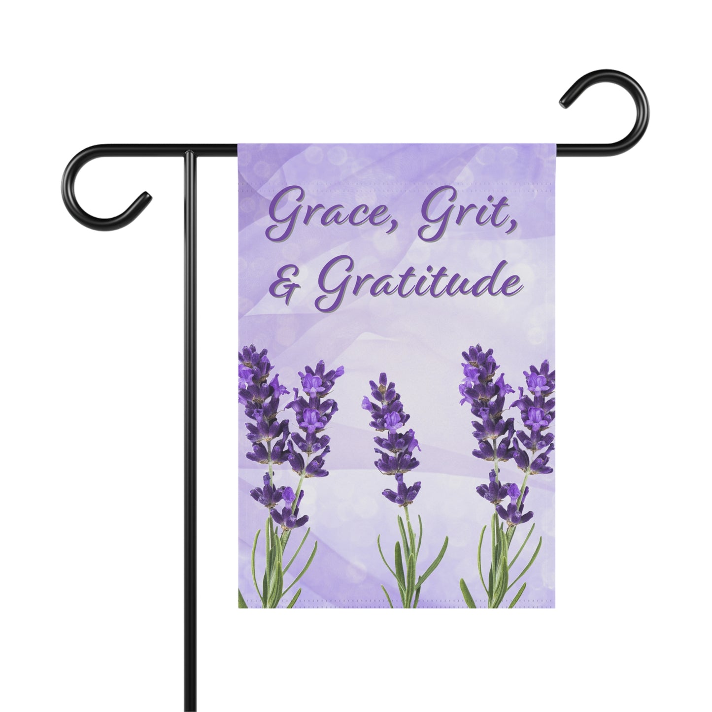Garden & House Banner - Grace, Grit, & Gratitude - Purple/Lavendar