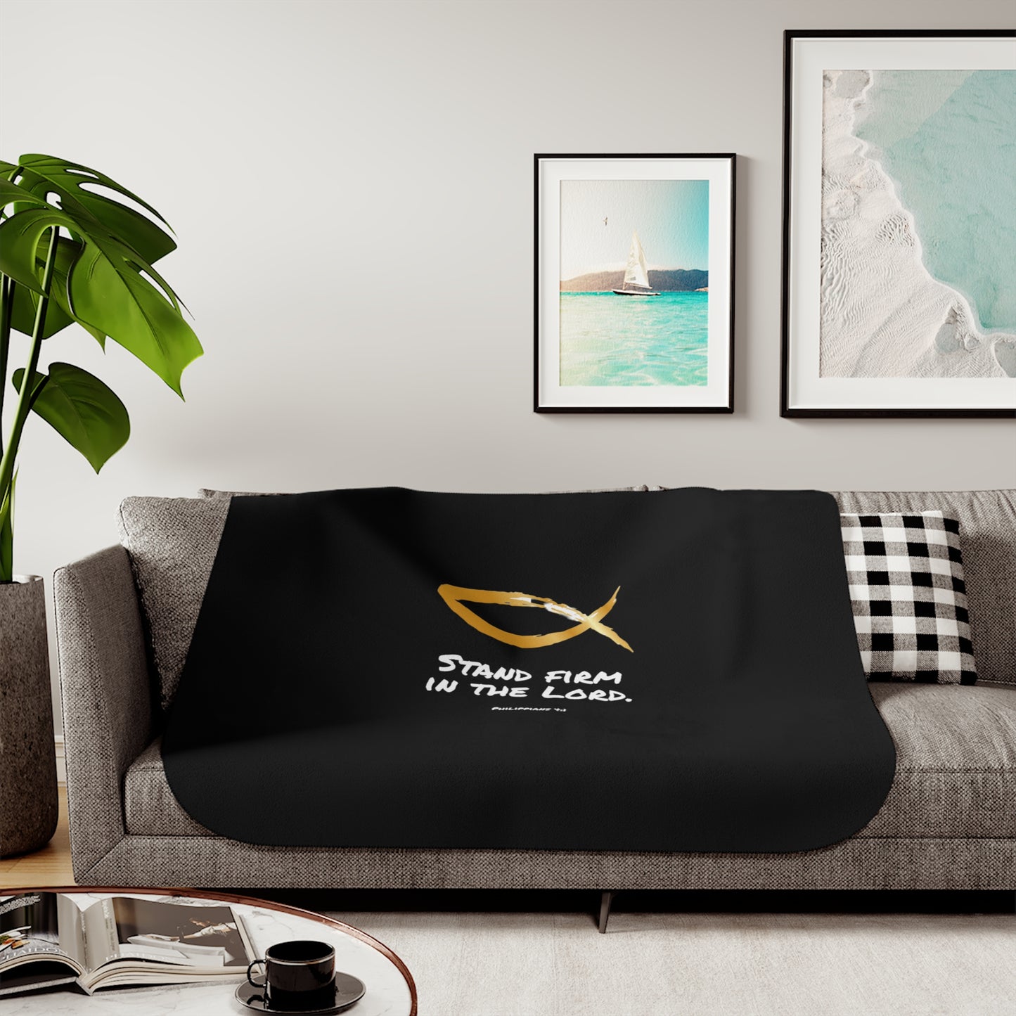 Sherpa Blanket, Two Colors - Stand Firm In The Lord