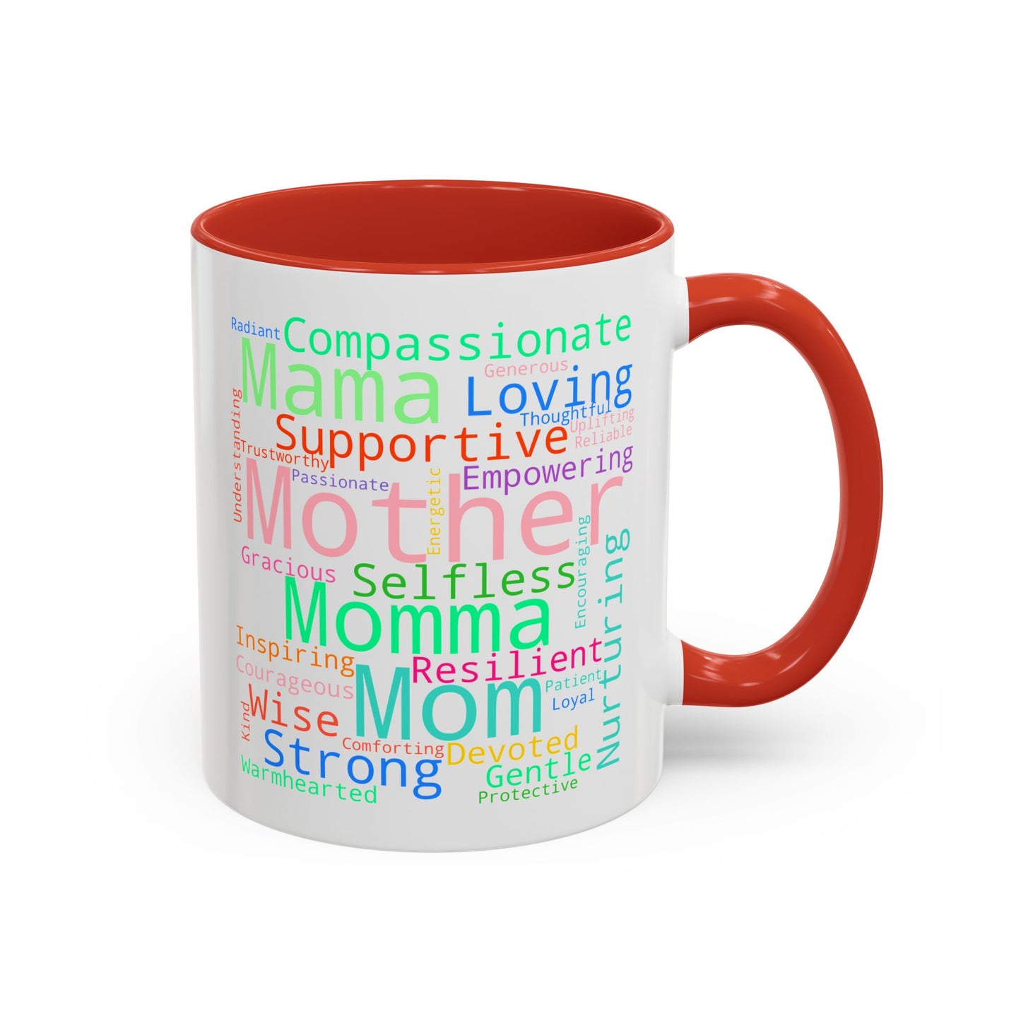 “Mom in Every Word” Color Accent Mug – Perfect Gift for Mother’s Day, Birthday & More