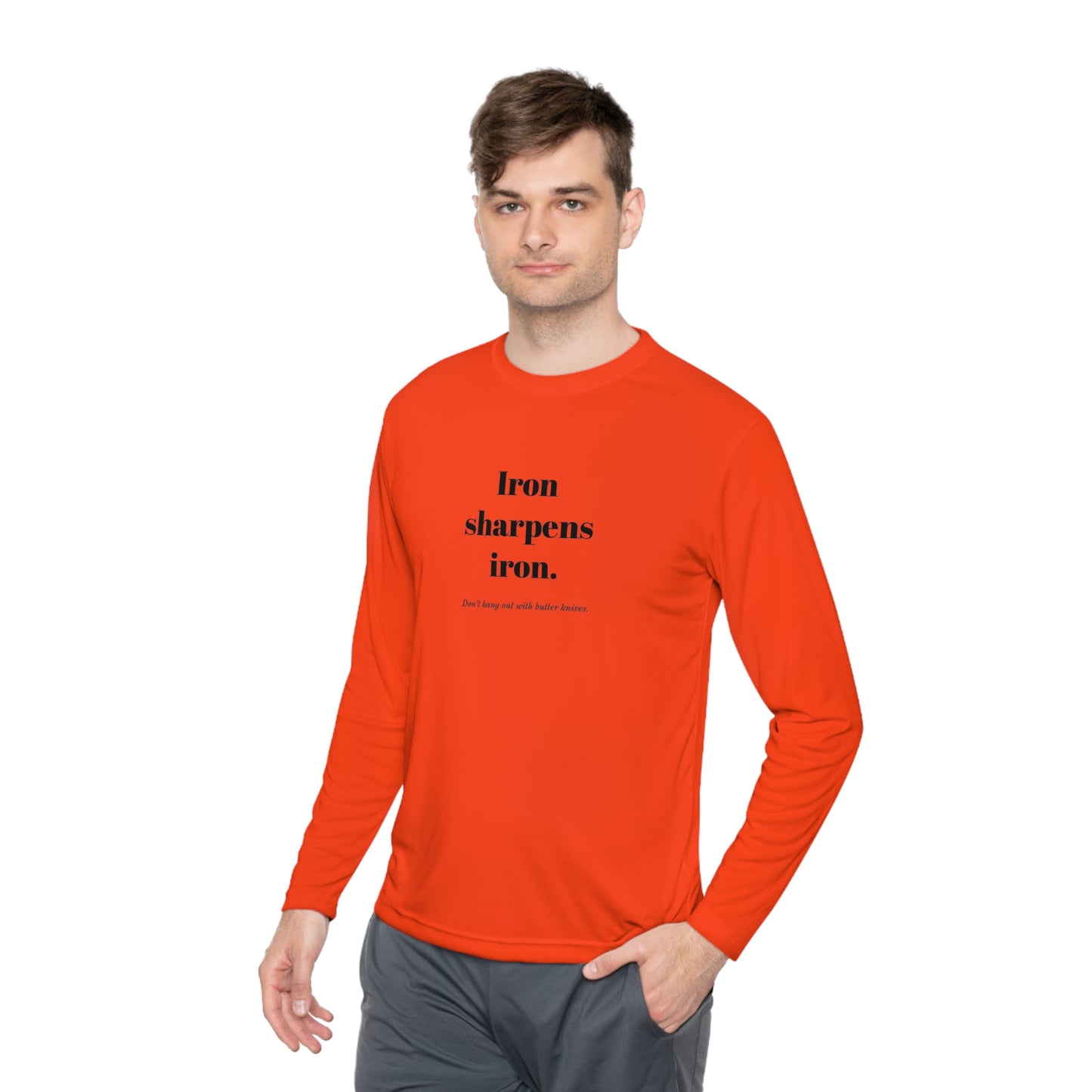 Unisex Lightweight Long Sleeve Tee - Iron Sharpens Iron