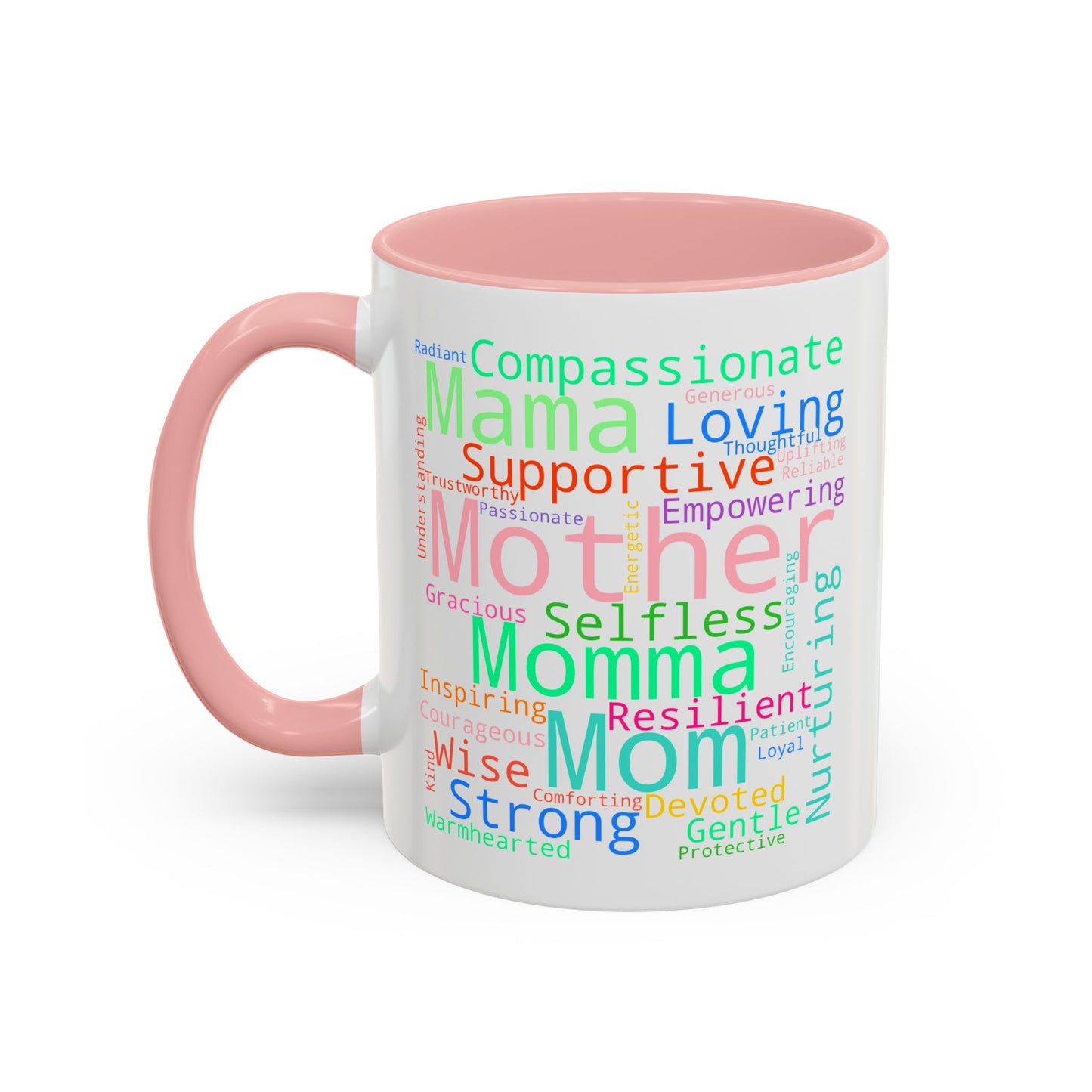“Mom in Every Word” Color Accent Mug – Perfect Gift for Mother’s Day, Birthday & More