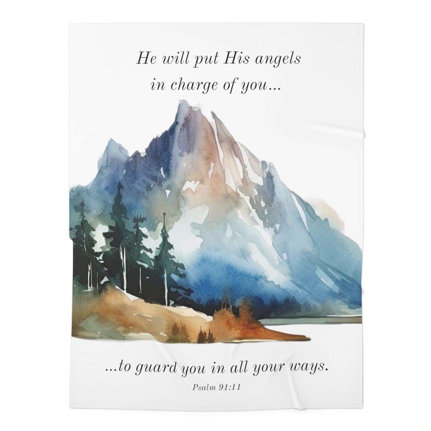 Baby Swaddle Blanket - Angels Guarding You - Mountain Scene