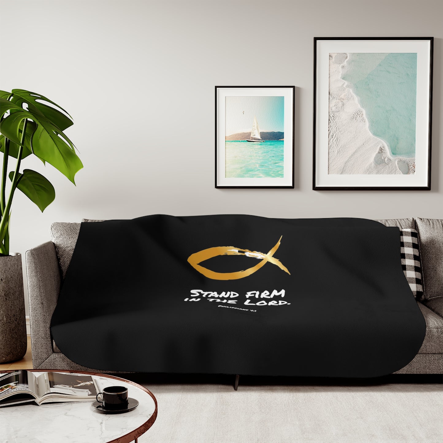 Sherpa Blanket, Two Colors - Stand Firm In The Lord