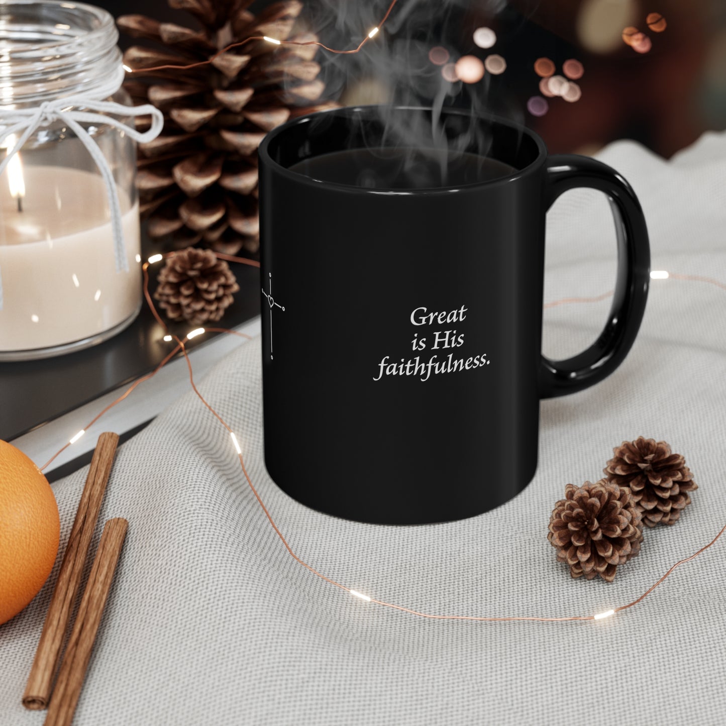 Black Mug - Great Is His Faithfulness