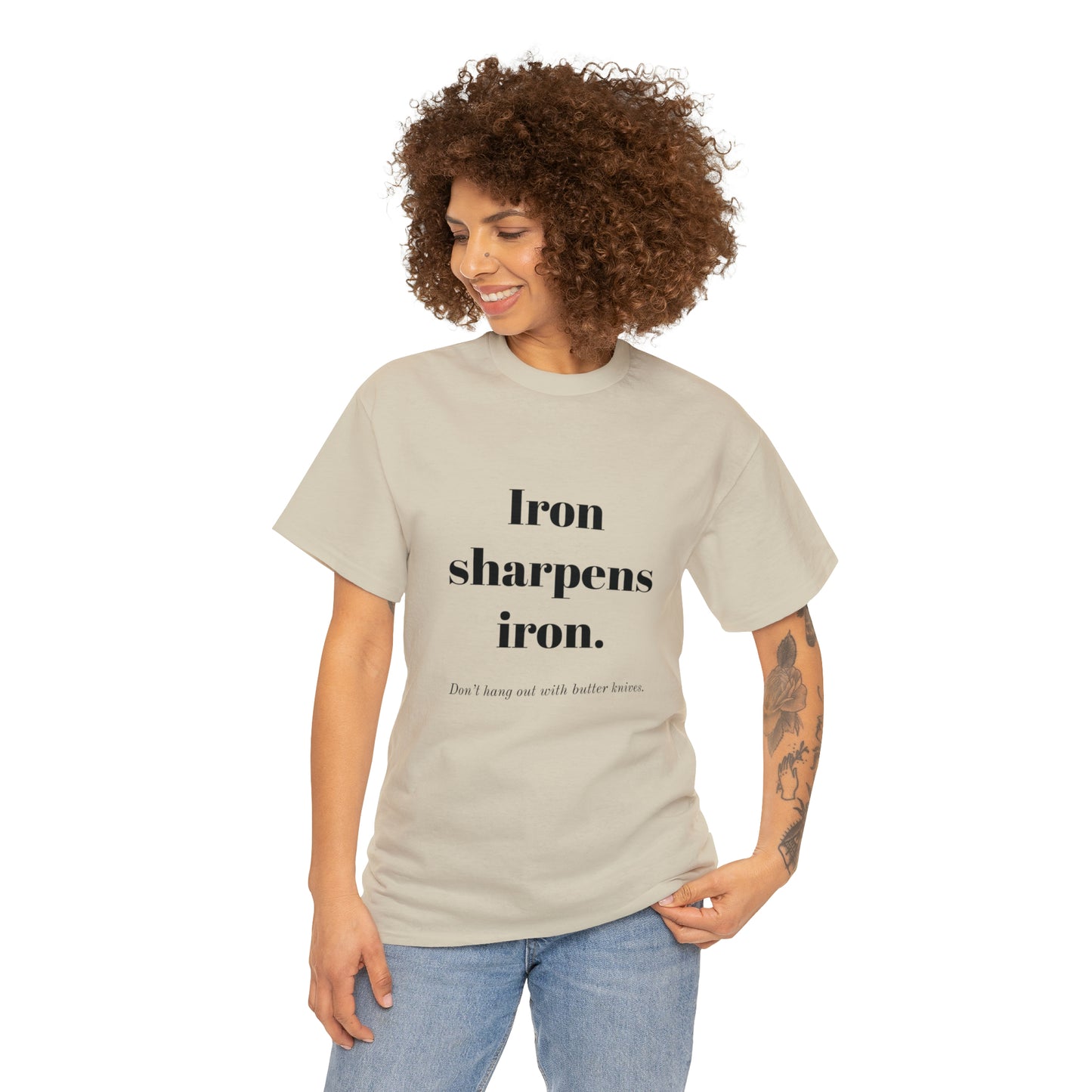 Unisex Heavy Cotton Tee - Iron Sharpens Iron.