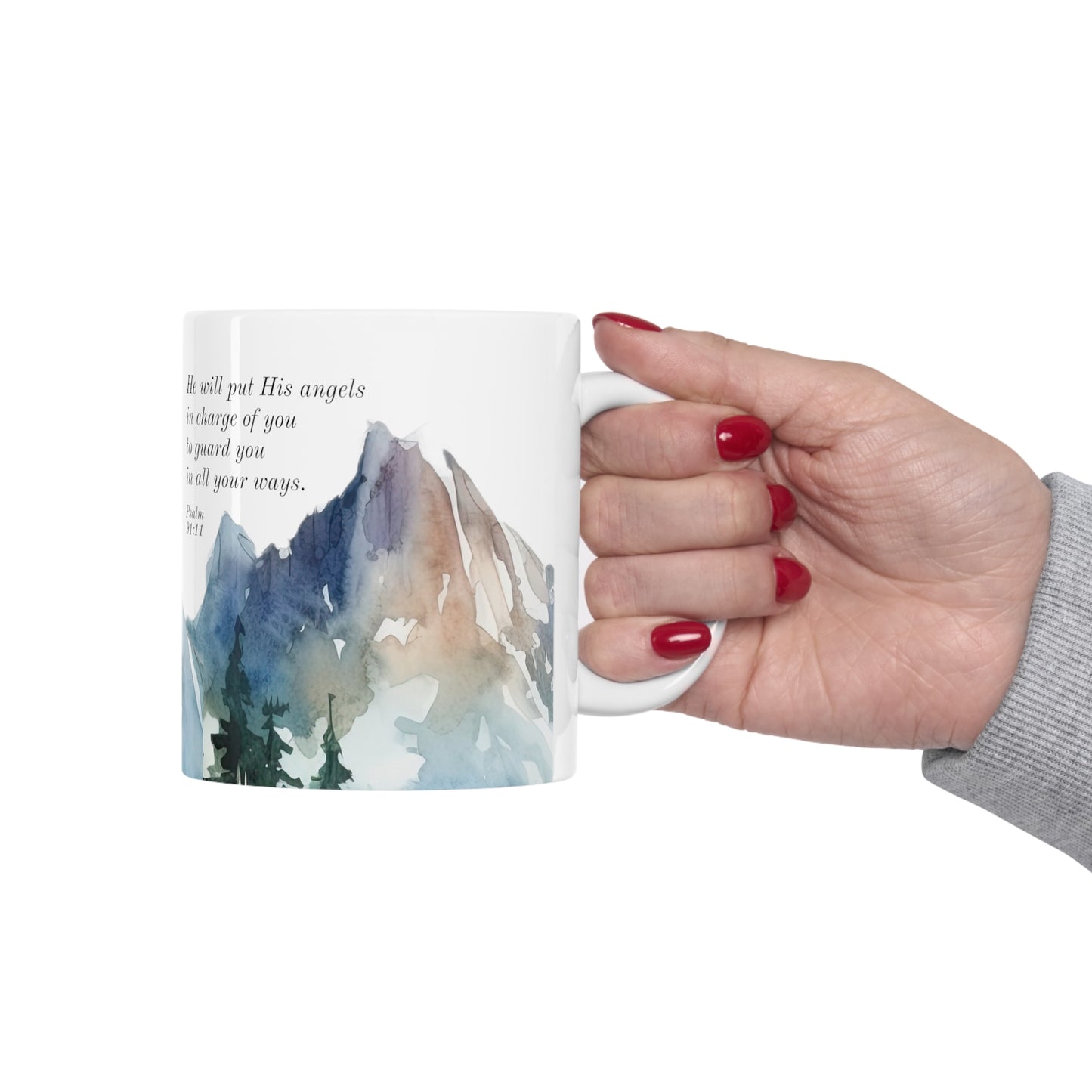 Ceramic Mug 11oz - Psalm 91:11 - Angels to Guard You in All Your Ways