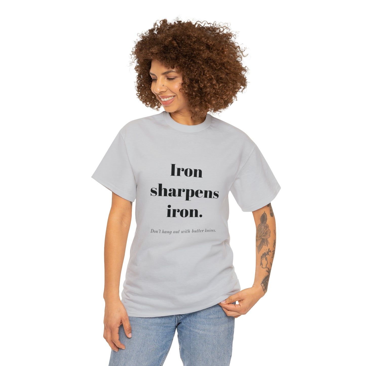 Unisex Heavy Cotton Tee - Iron Sharpens Iron.