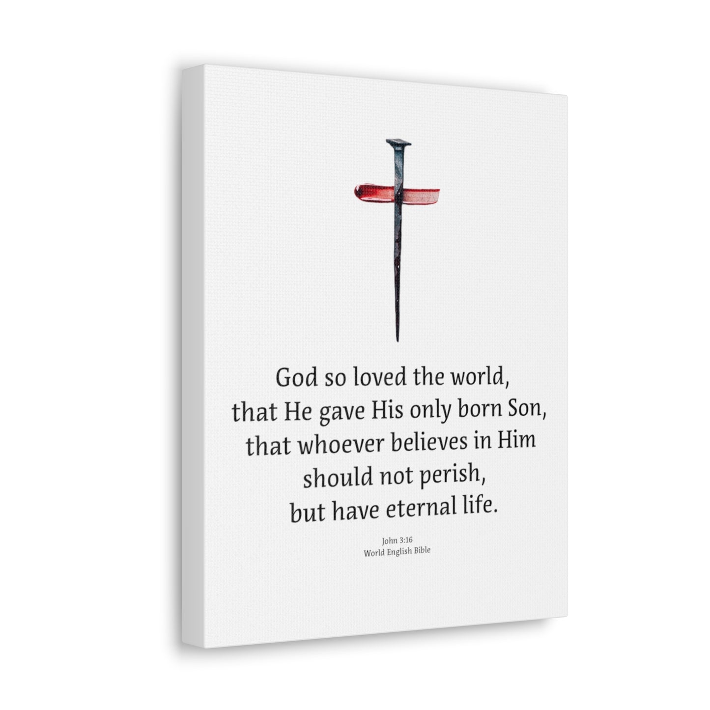 Canvas Gallery Wraps - John 3:16 - God So Loved The World