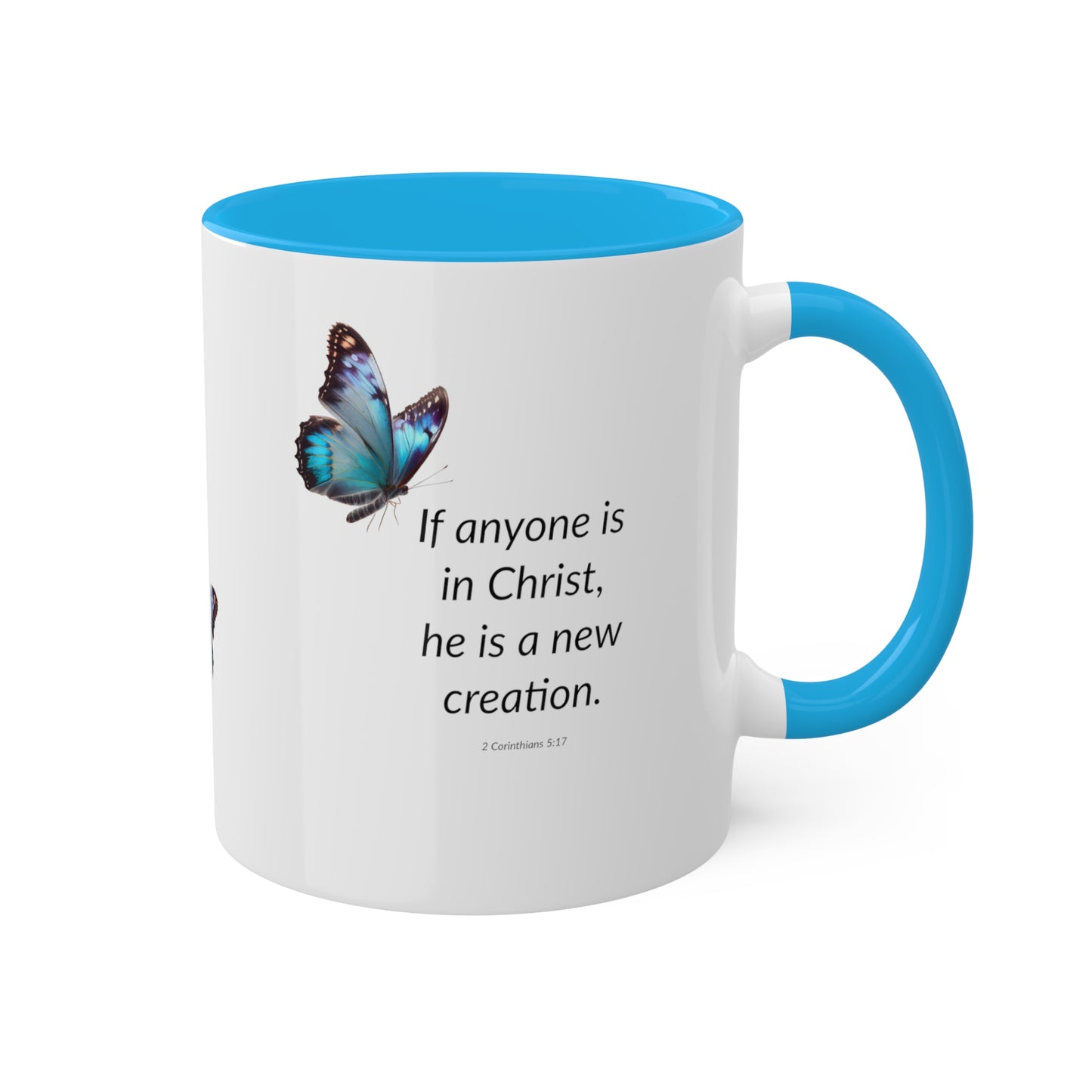 A New Creation - Blue Butterfly - Colorful Mugs, 11oz