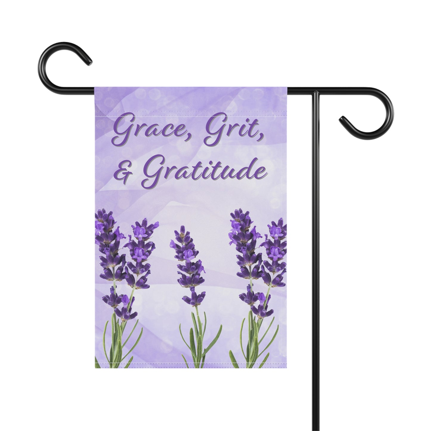 Garden & House Banner - Grace, Grit, & Gratitude - Purple/Lavendar