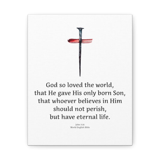 Canvas Gallery Wraps - John 3:16 - God So Loved The World